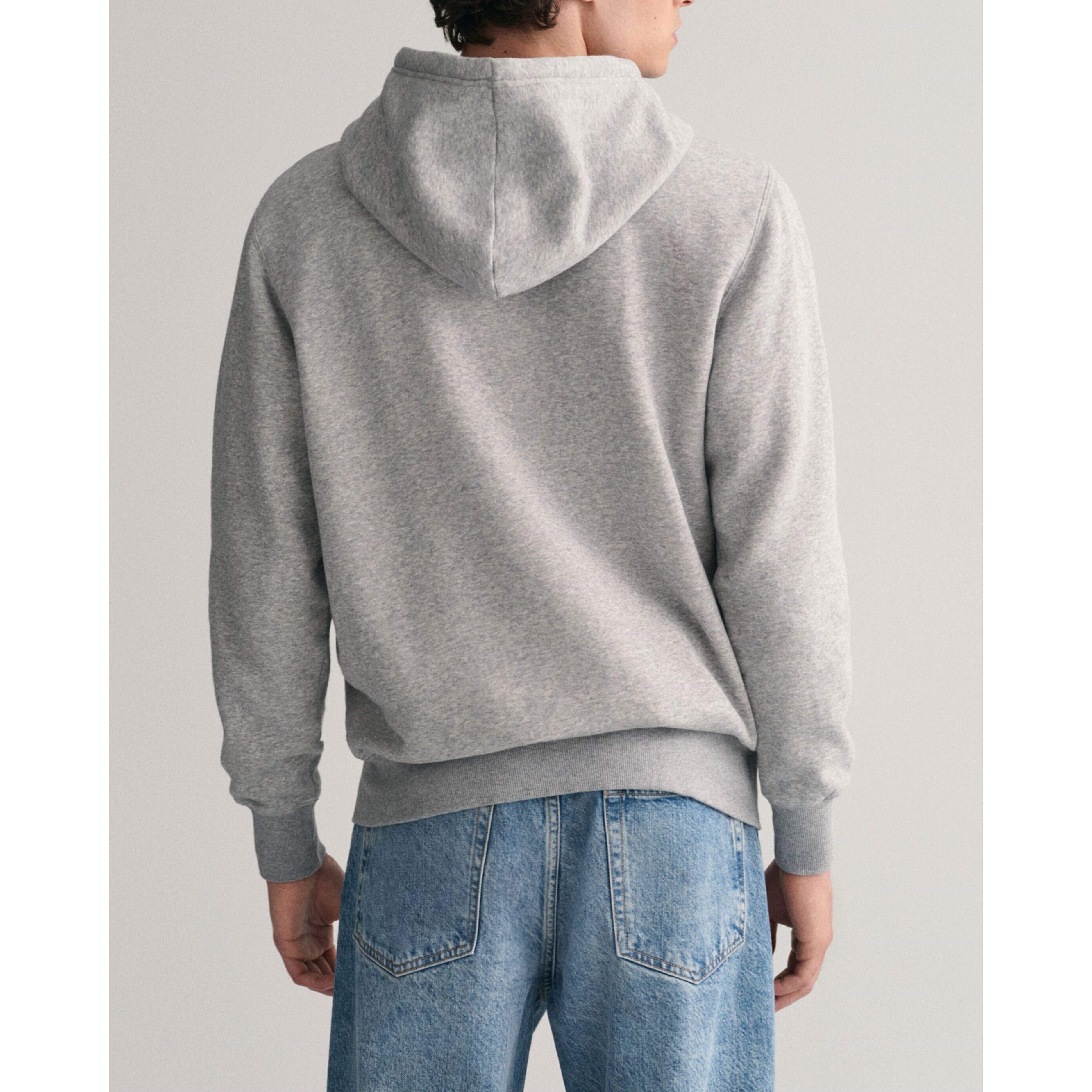 GANT Džemperis vyrams, Pilka, EMBOSSED FULL ZIP HOODIE 3