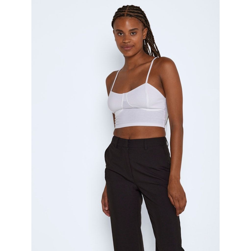 NOISY MAY Palaidinės moterims, Balta, NMADELE S/L CROP TOP 4