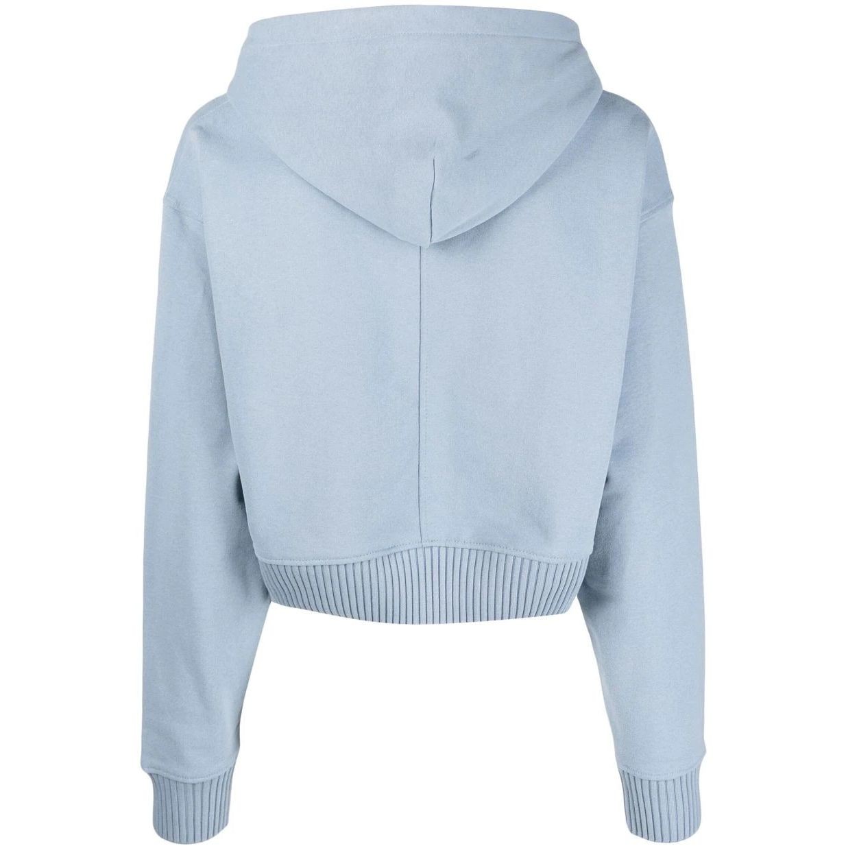 CALVIN KLEIN JEANS Džemperis moterims, Mėlyna, Badge wide sleeves crop hoodie 2