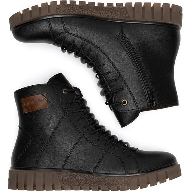 RIEKER Aulinukai moterims, Juoda, Ladies mid height boots 6