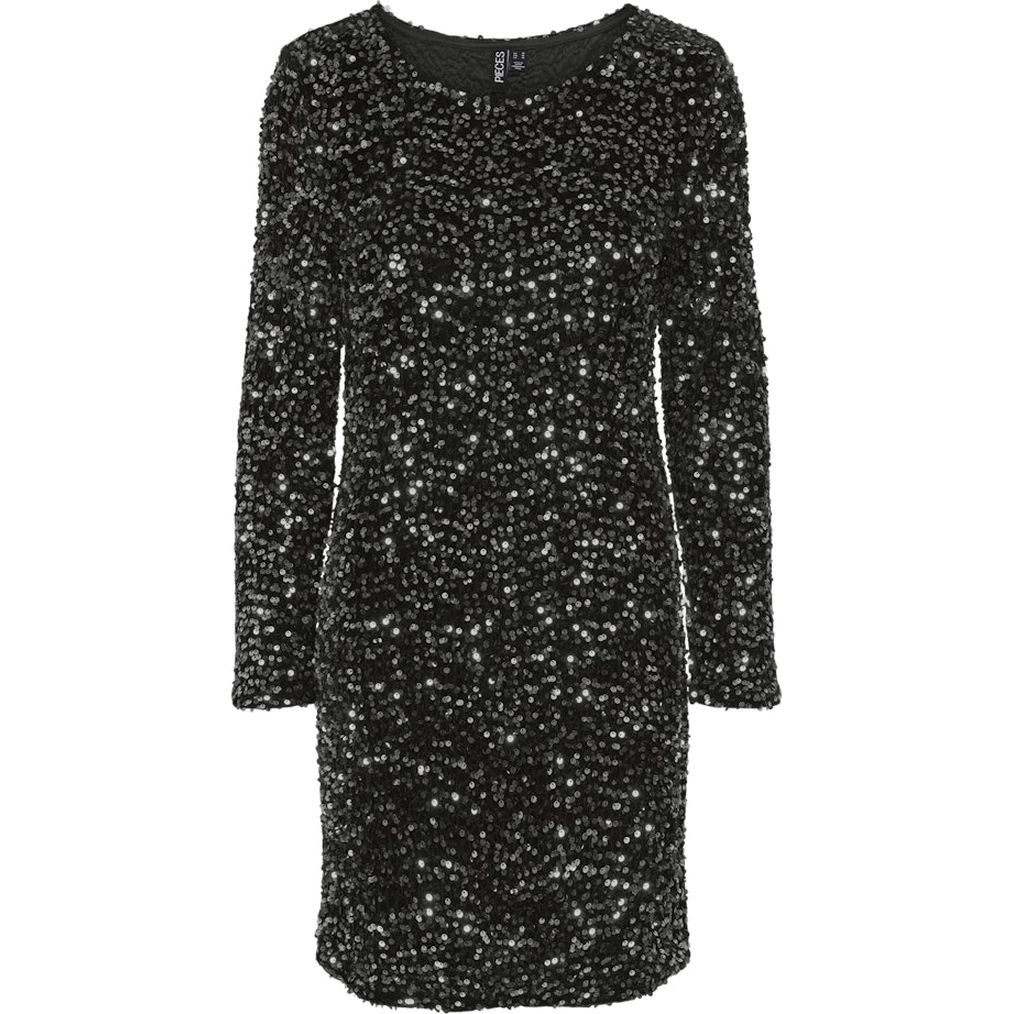 PIECES Mini suknelė moterims, Juoda, Kam wrap dress