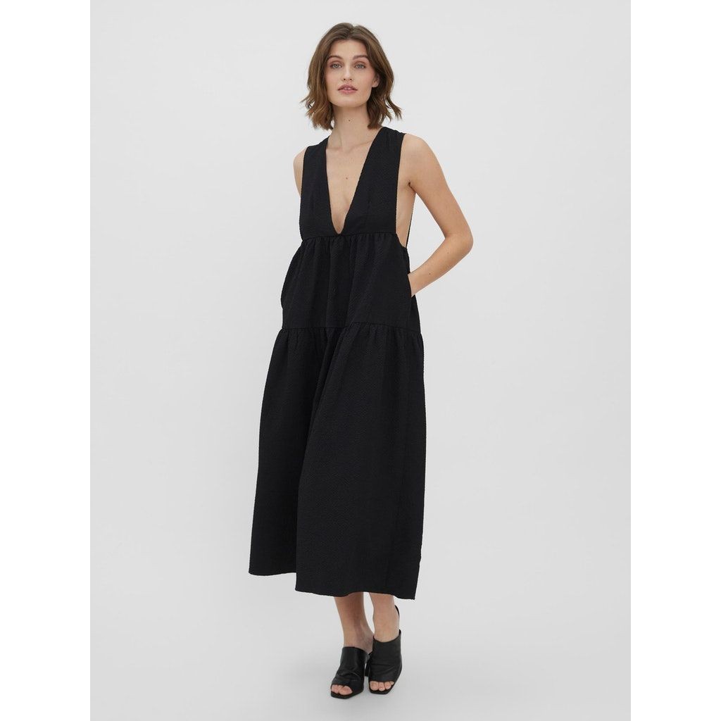 VERO MODA Maxi suknelė moterims, Juoda, VMLEXI S/L V-NECK LO 3