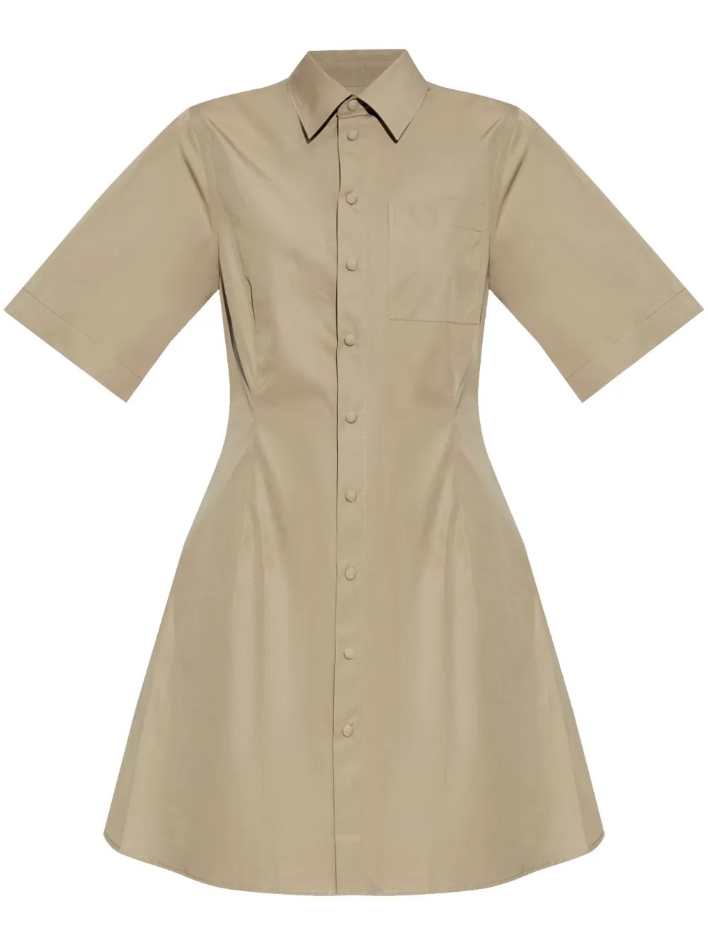 AMI PARIS Mini suknelė moterims, Pilka, Cotton shirt dress