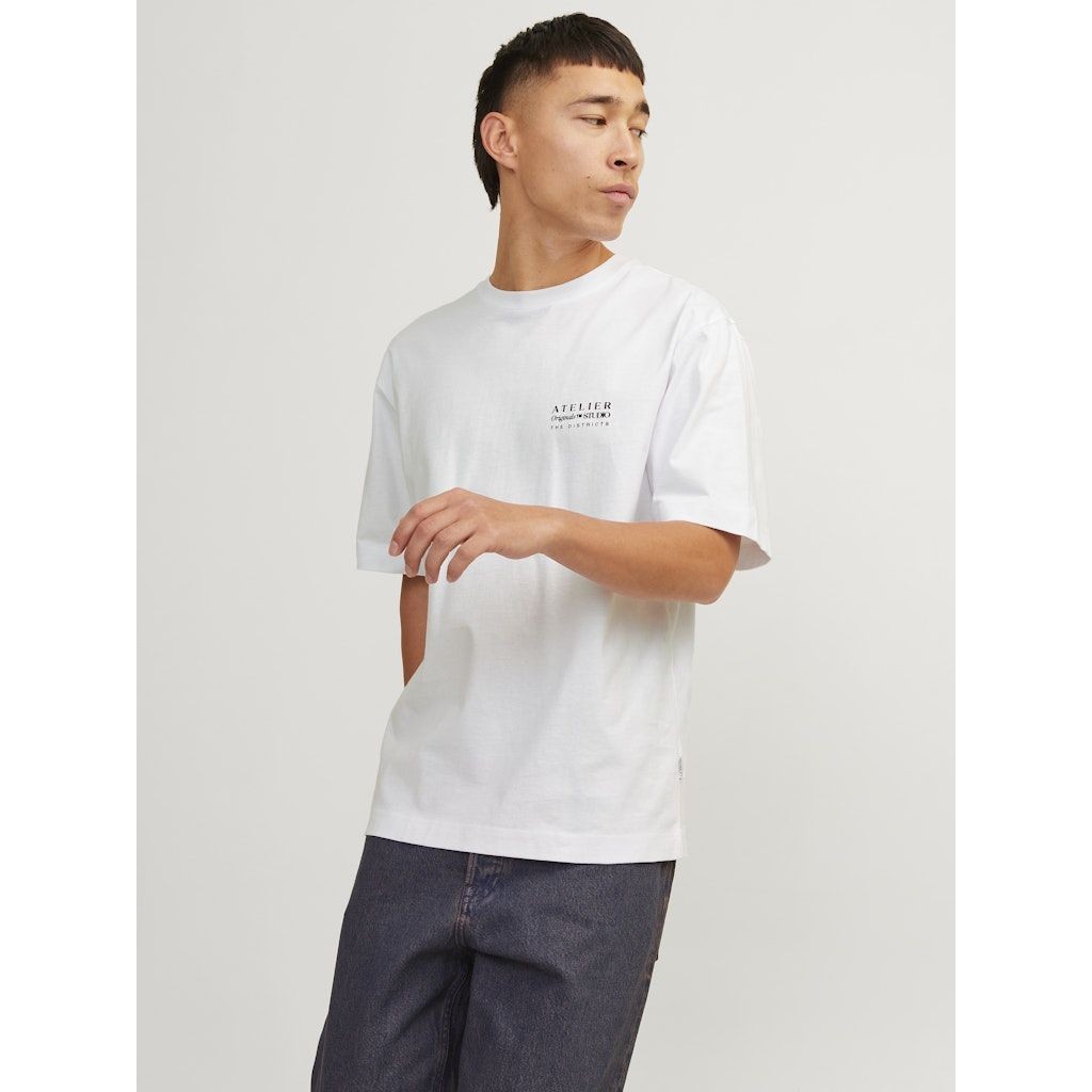 JACK & JONES Marškinėliai vyrams, Balta, Brooklyn graphic back tee 3