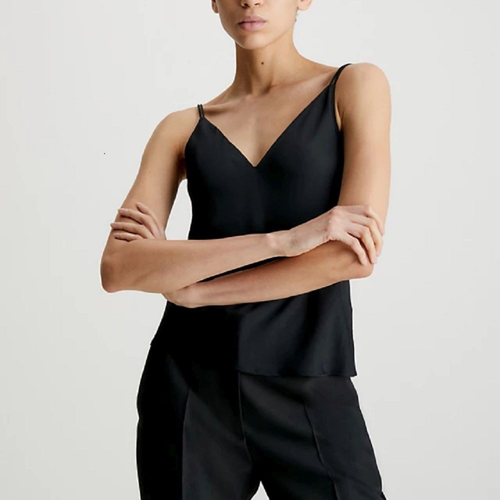 CALVIN KLEIN Palaidinės moterims, Juoda, Recycled cdc cami top 4