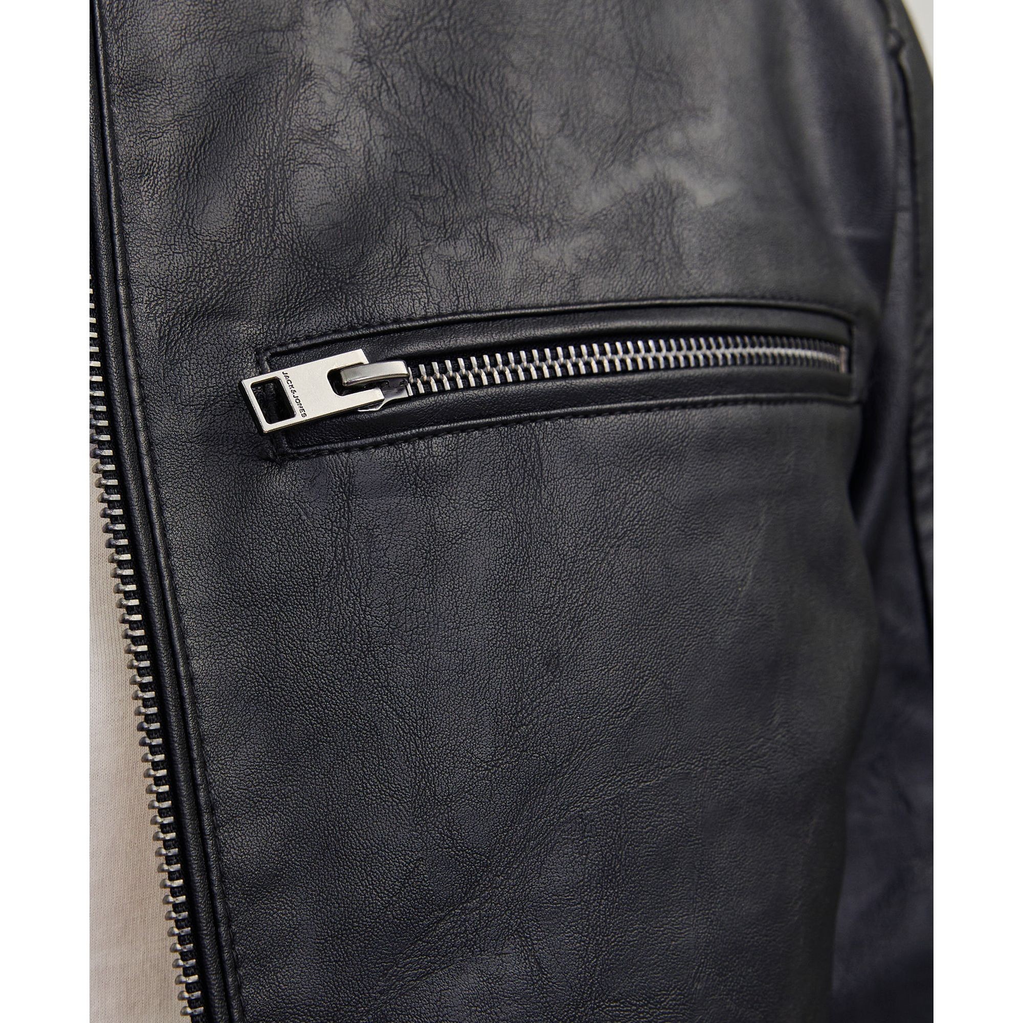 JACK & JONES Odinė striukė vyrams, Juoda, Dylan pu 4