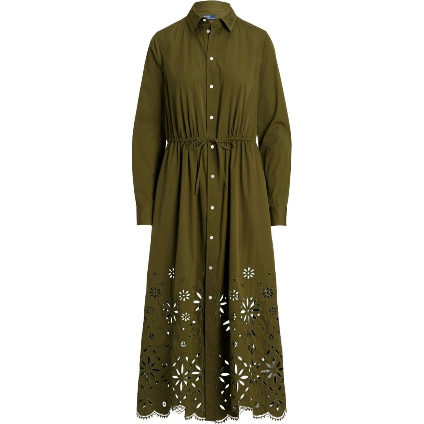 POLO RALPH LAUREN Midi suknelė moterims, Žalia, Jessica cotton shirtdress