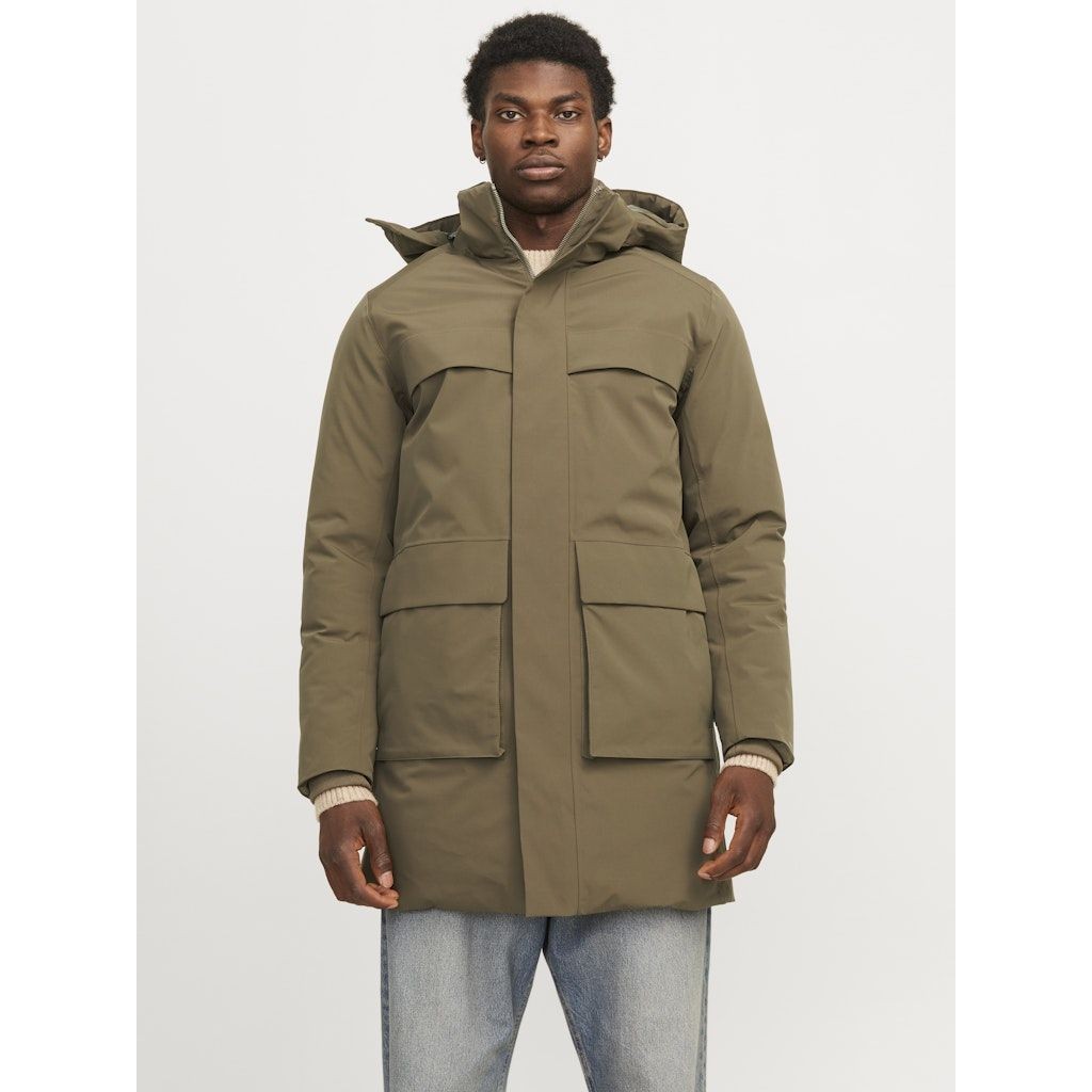 JACK & JONES Pūkinis paltas vyrams, Ruda, Wave parka 2
