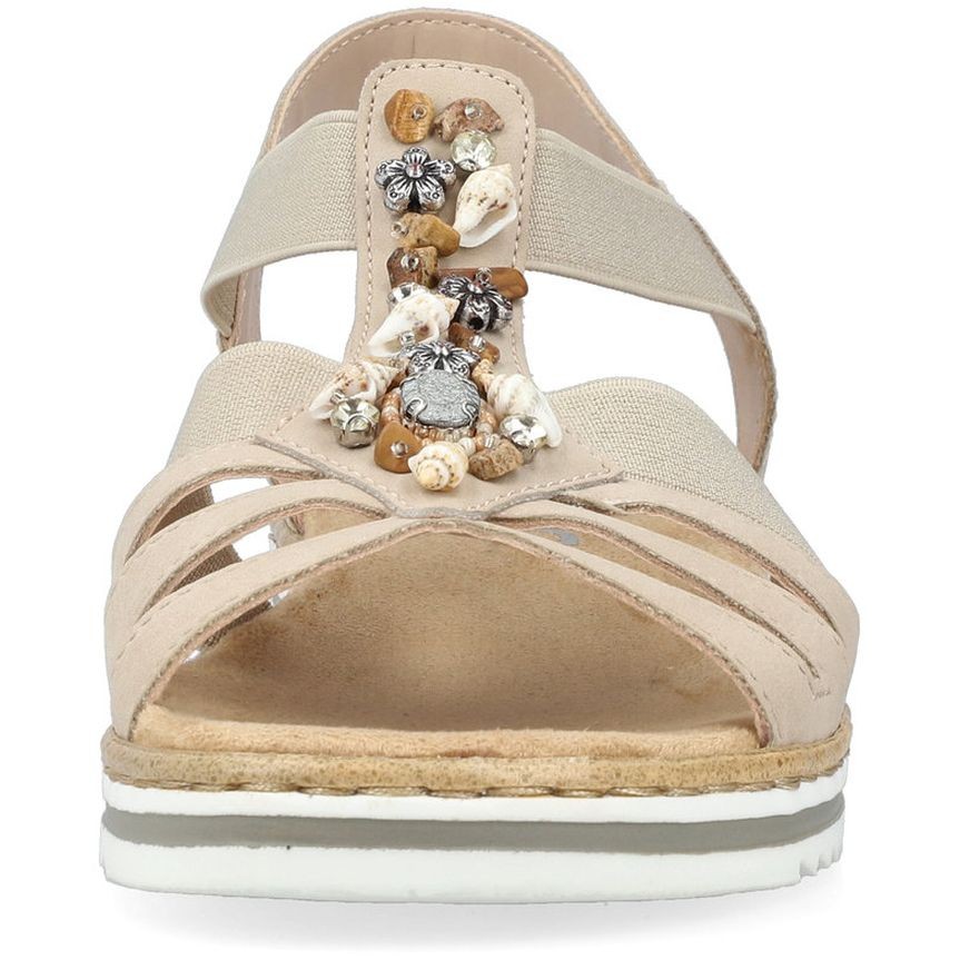 RIEKER Basutės moterims, Smėlio, SANDALS 8
