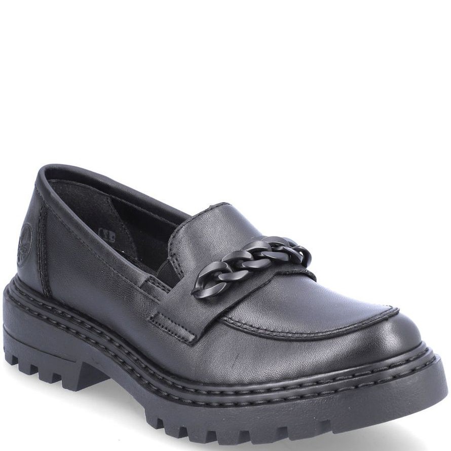 RIEKER Loaferiai moterims, Juoda, LOAFERS 1