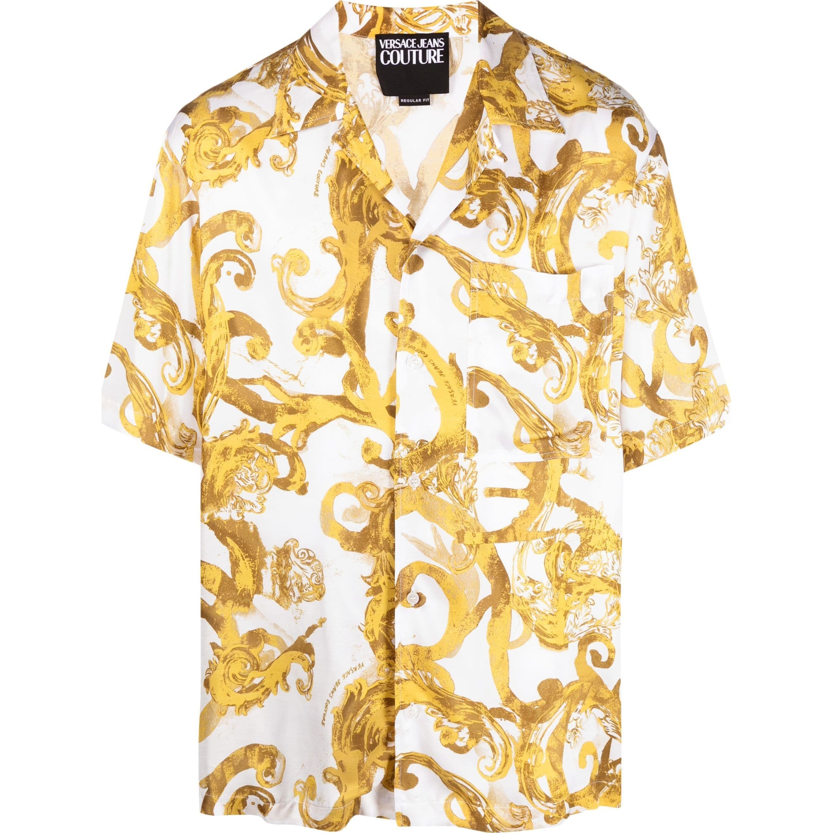 VERSACE JEANS CUTURE Marškiniai trump. rankovėmis vyrams, Balta, Watercolor couture-print shirt