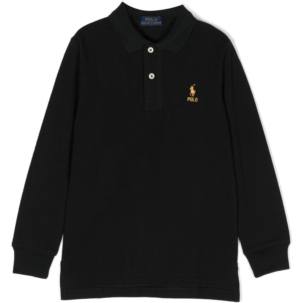 RALPH LAUREN KIDS Polo marškiniai ilgos rank. berniukams, Juoda, Long sleeve polo shirt (2-7) 1