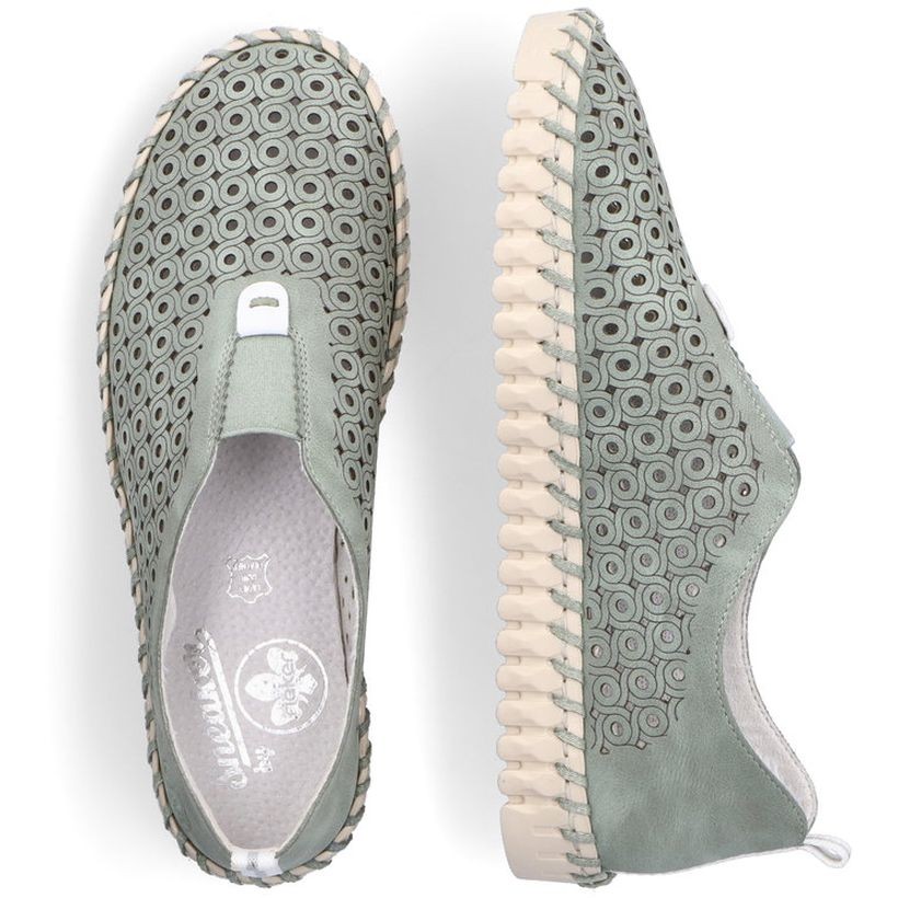 RIEKER Laisvalaikio bateliai moterims, Žalia, LEISURE 10