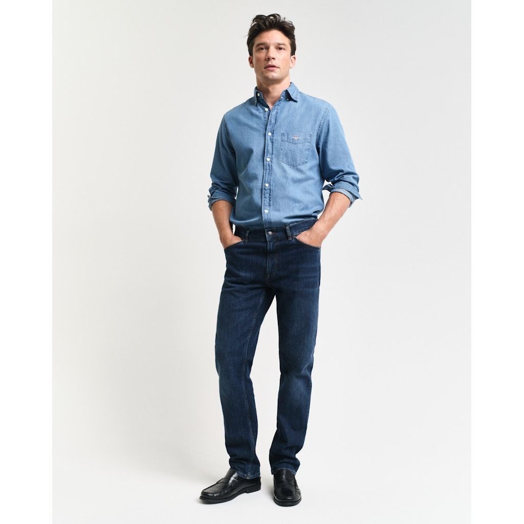 GANT Regular džinsai vyrams, Mėlyna, Regular Gant jeans 5