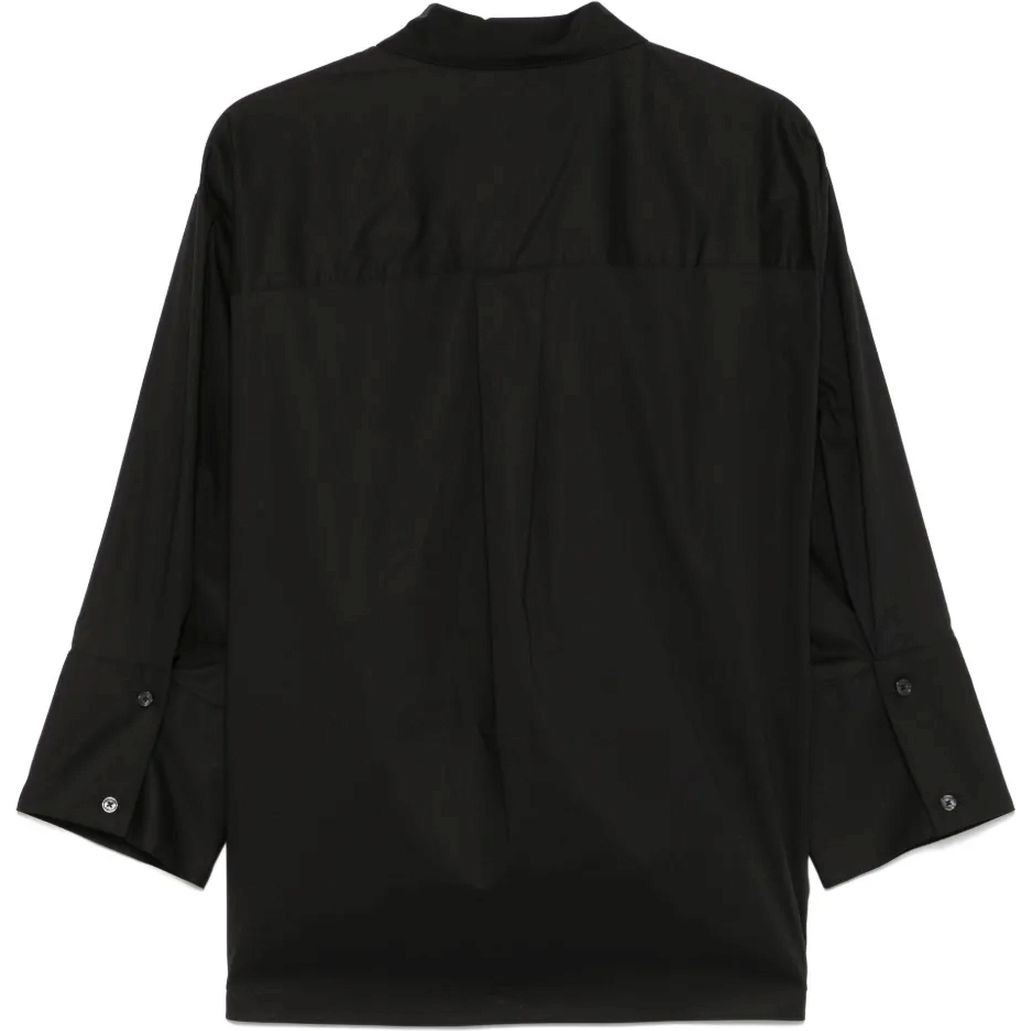 MICHAEL KORS Marškiniai ilgomis rankovėmis moterims, Juoda, Solid poplin shirt 2