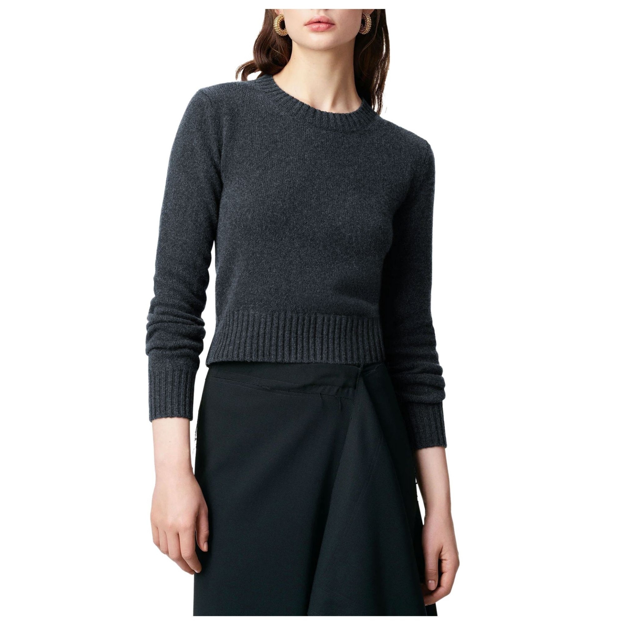 AMI PARIS Megztinis moterims, Juoda, Ami de coeur crewneck sweater 2