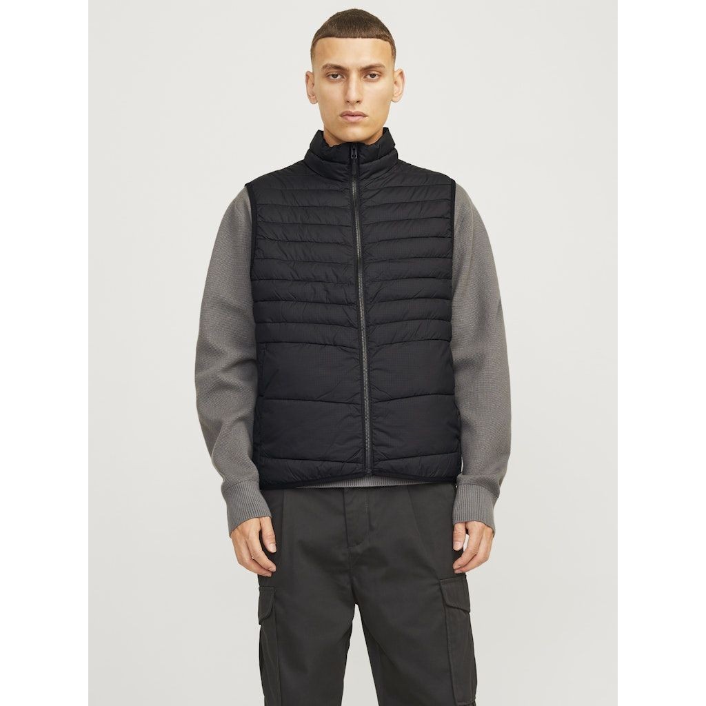 JACK & JONES Pūkinė liemenė vyrams, Juoda, State packable bw collar 3