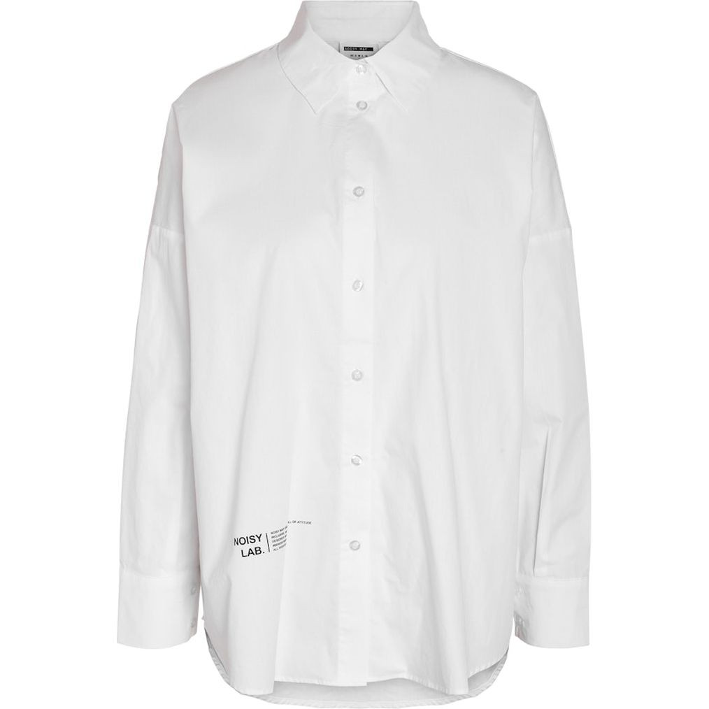 NOISY MAY Marškiniai ilgomis rankovėmis moterims, Balta, Freja 1