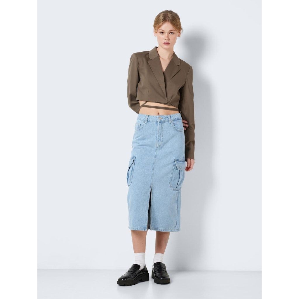 NOISY MAY Midi sijonas moterims, Mėlyna, NMALEXA HW CARGO DENI 3