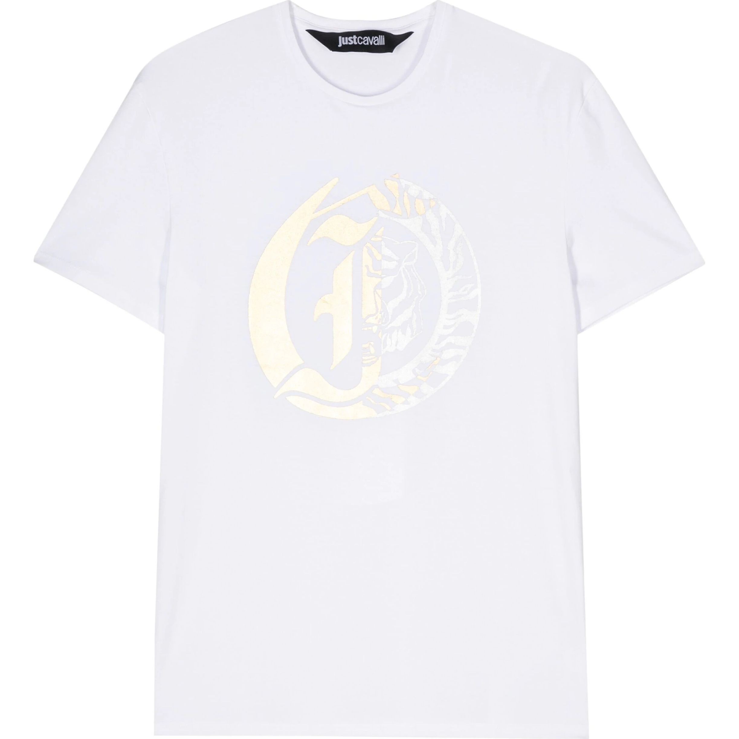 JUST CAVALI Marškinėliai trump. rankovėmis vyrams, Balta, Logo-print t-shirt 1