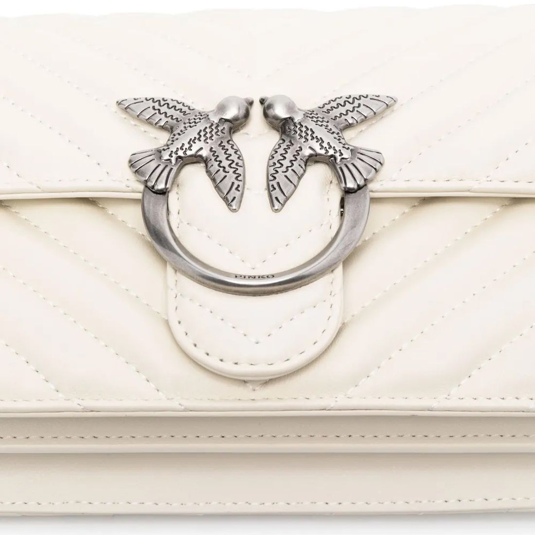 PINKO Rankinė per petį moterims, Balta, Love one crossbody bag 3