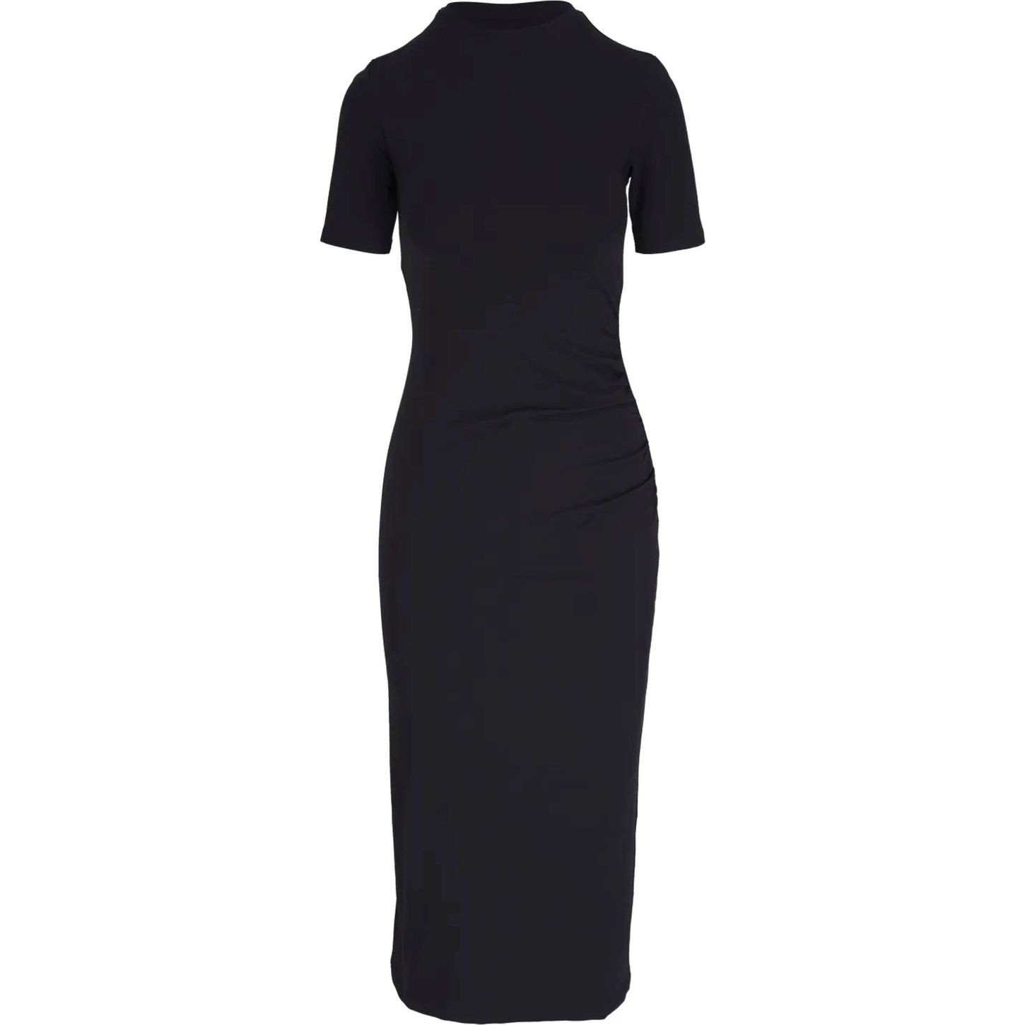 VINCE Midi suknelė moterims, Juoda, S/s side drape dress 1