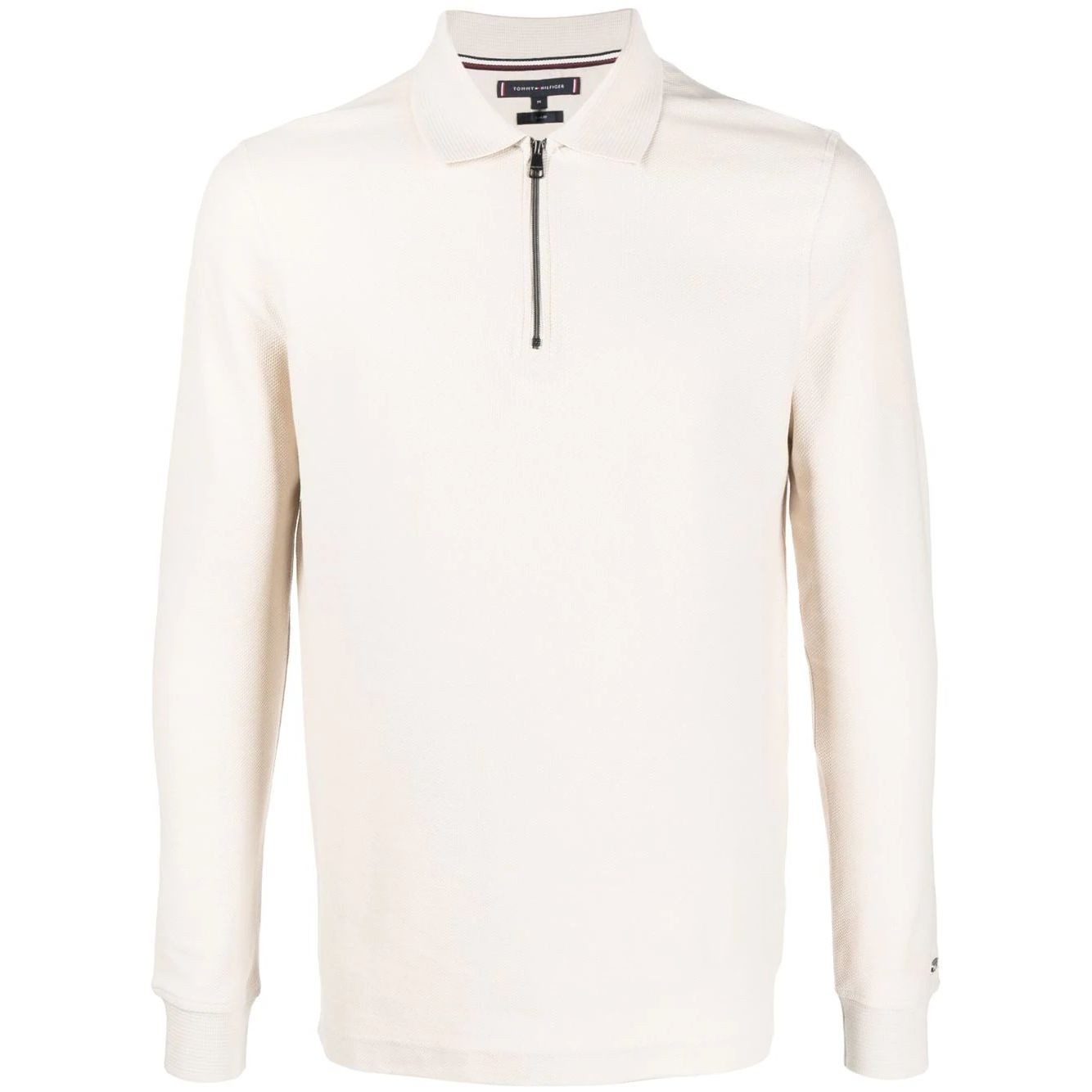 TOMMY HILFIGER Polo marškiniai ilgos rank. vyrams, Balta, Dc zip honeycomb slim polo 1