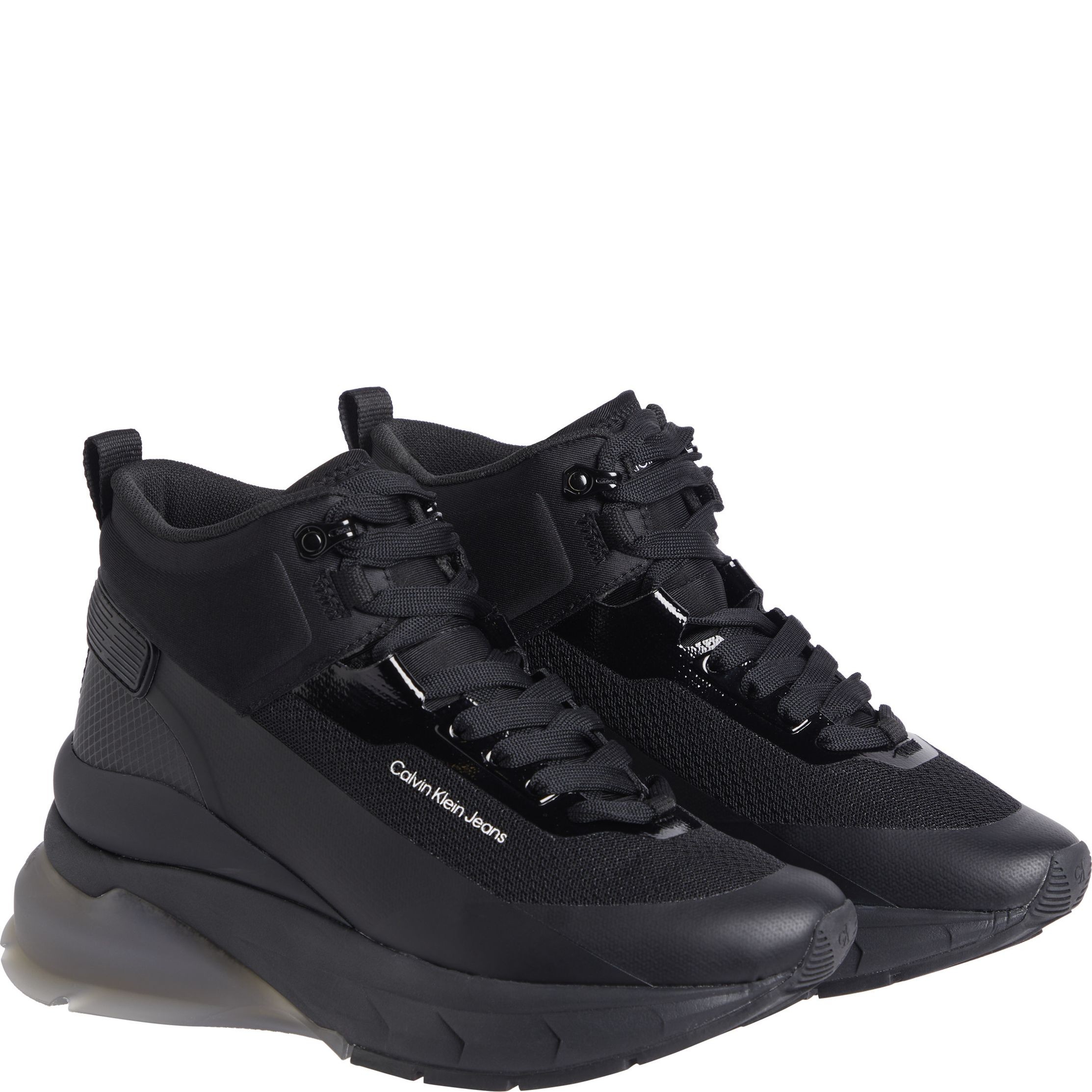 CALVIN KLEIN JEANS Aulinukai moterims, Juoda, Wedge runner lace up booties 1