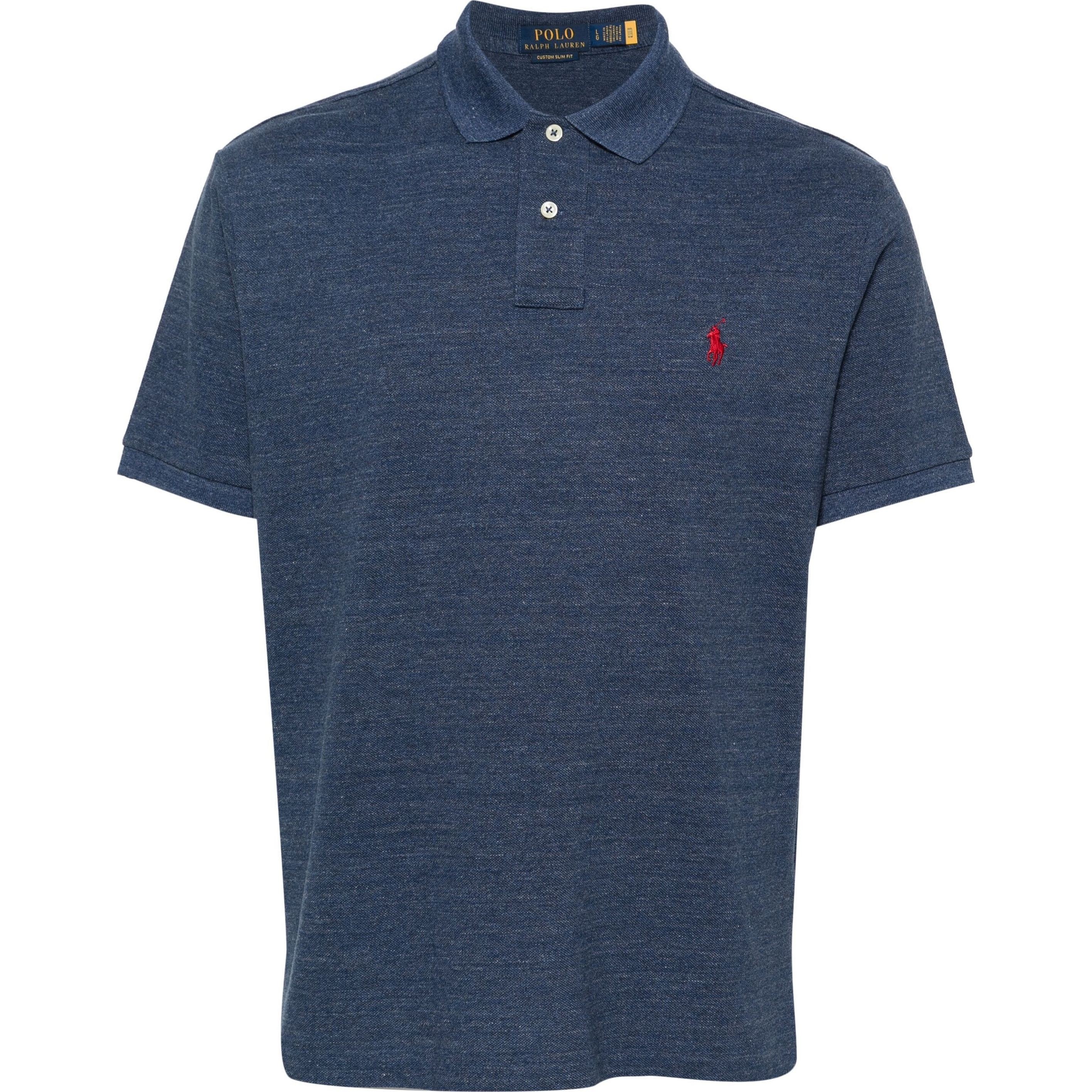 POLO RALPH LAUREN Polo marškiniai trumpos rank. vyrams, Mėlyna, Custom slim fit mesh polo