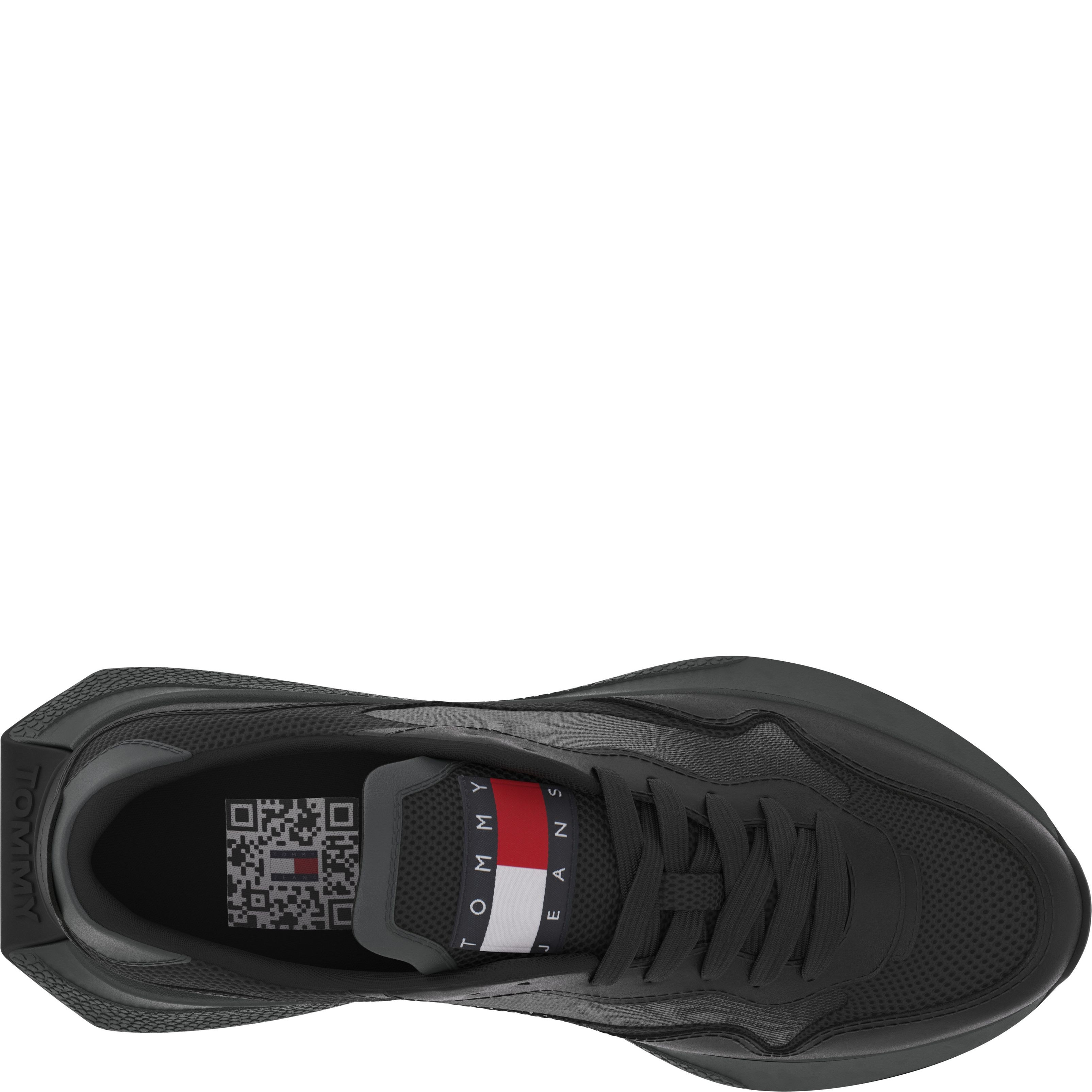 TOMMY JEANS Sportiniai bateliai vyrams, Juoda, Runner mix material 3