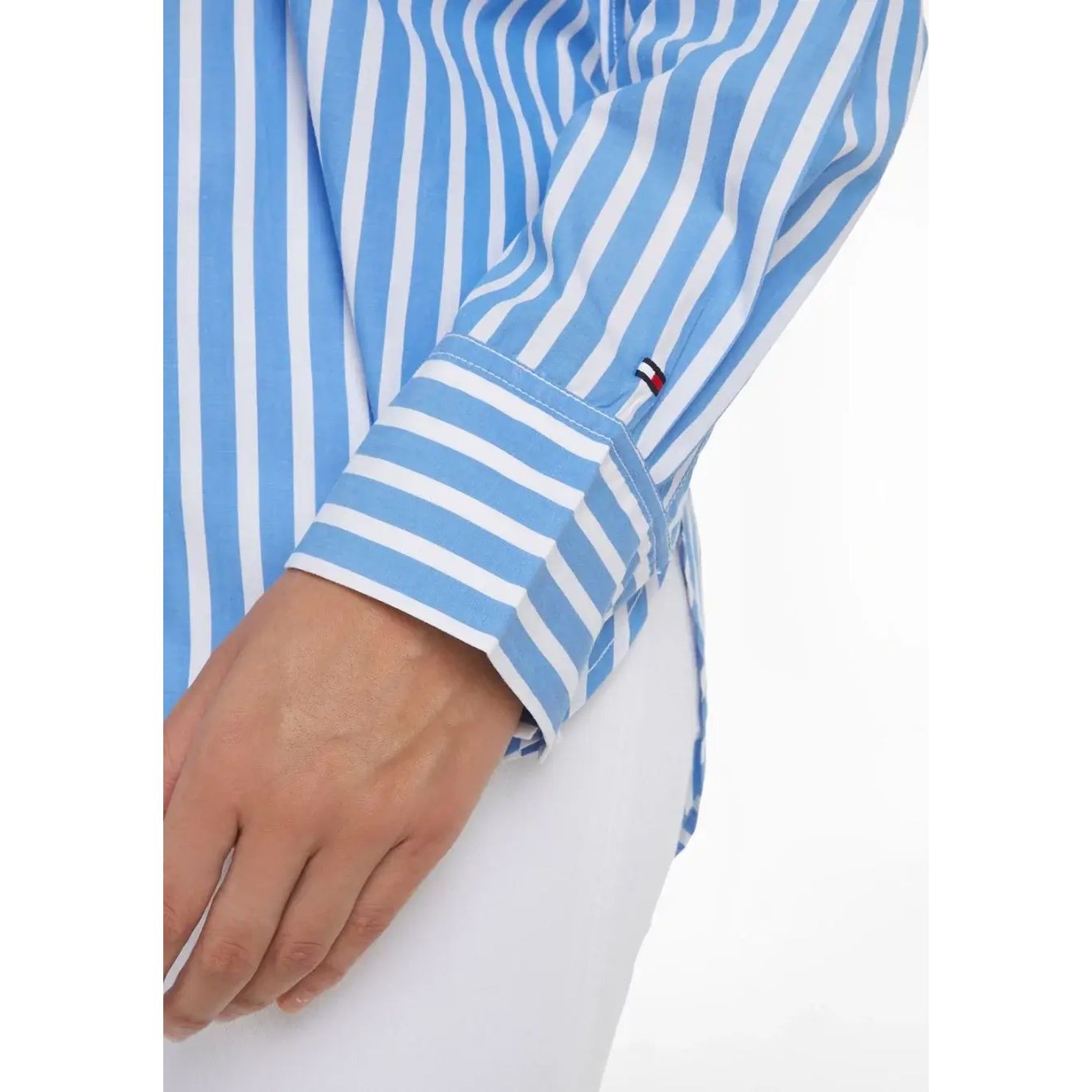 TOMMY HILFIGER Marškiniai ilgomis rankovėmis moterims, Mėlyna, Smd stripe easy fit ls shirt 3