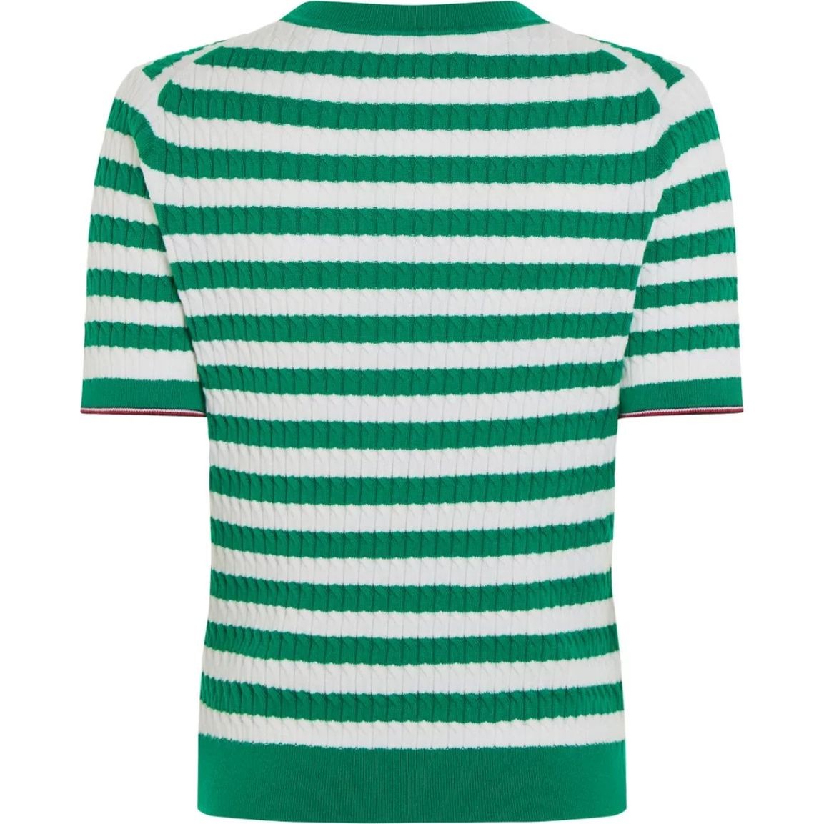 TOMMY HILFIGER Marškinėliai trump. rankovėmis moterims, Žalia, Co cable c-nk ss swt 2