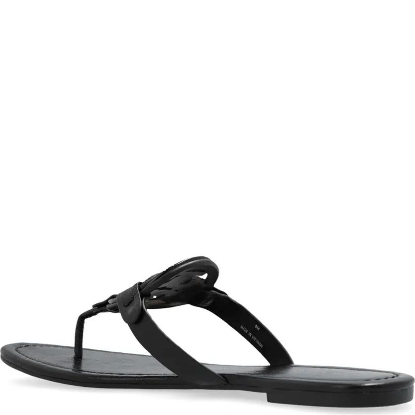 TORY BURCH Pliažo šlepetės per pirštą moterims, Juoda, Miller deco 3