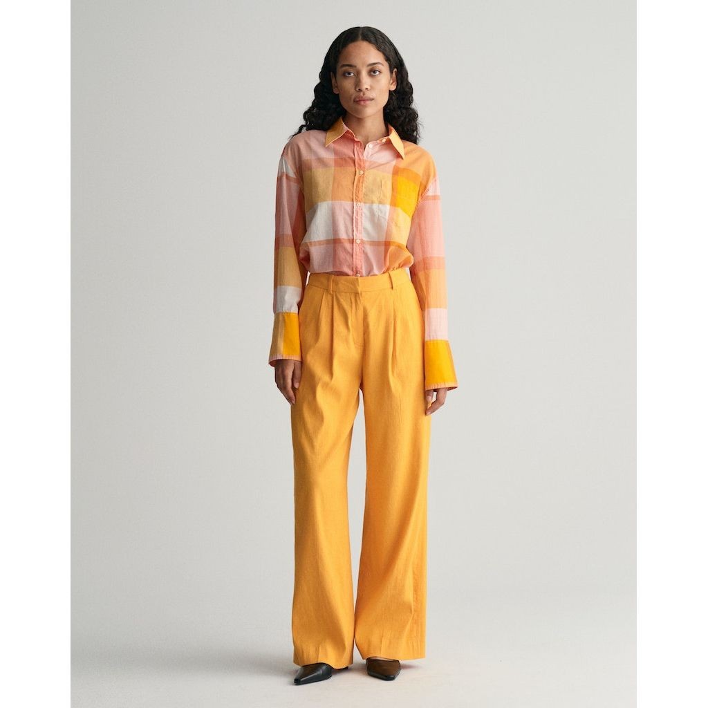 GANT Marškiniai moterims, Geltona, REL MADRAS CHECK SHIRT 5