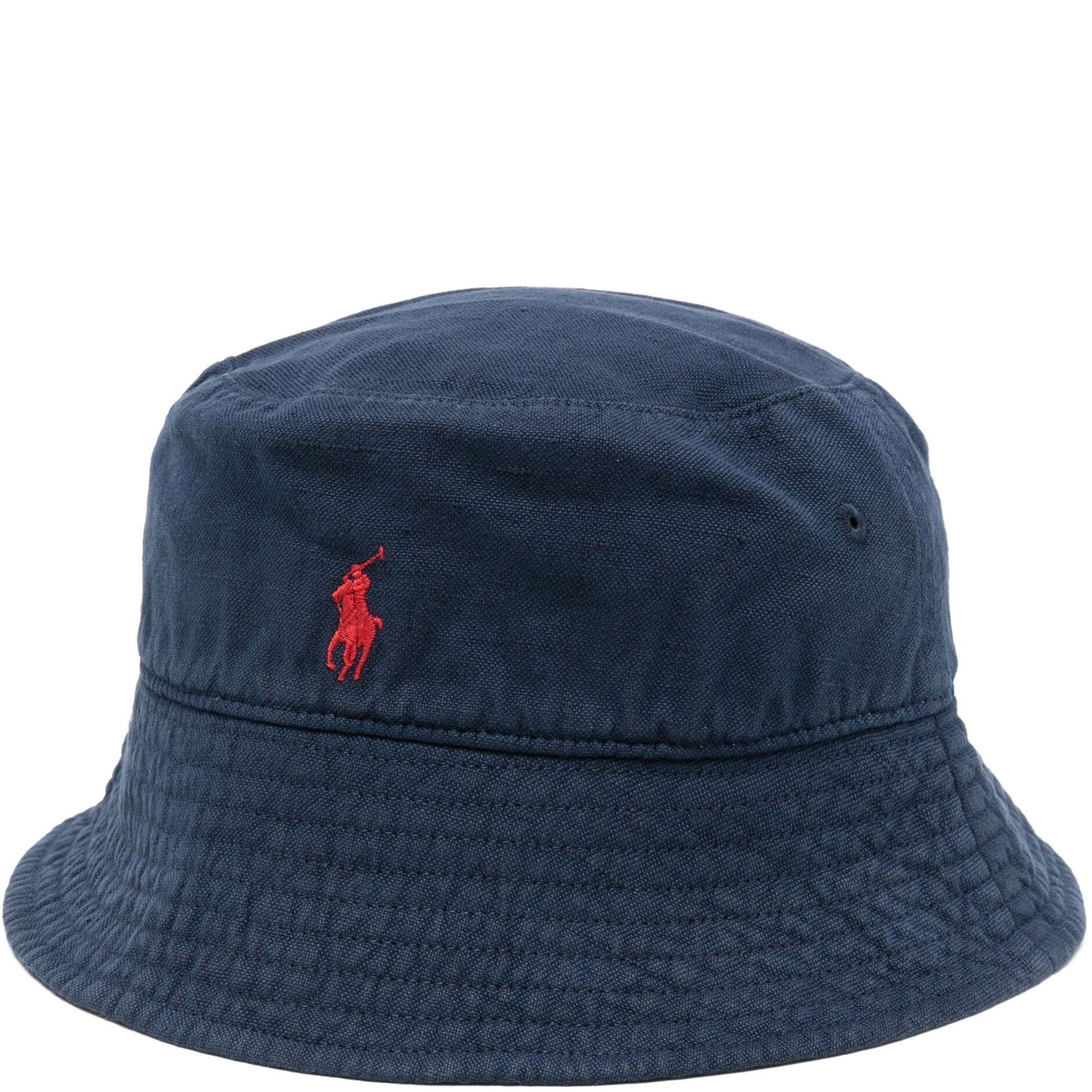 POLO RALPH LAUREN Skrybėlė moterims, Mėlyna, Embroidered logo linen hat 1