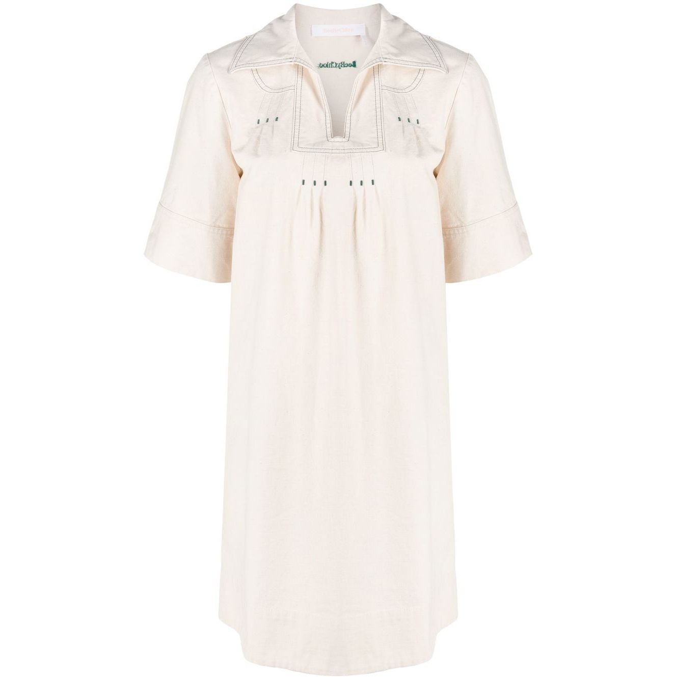 SEE BY CHLOE Midi suknelė moterims, Balta, Denim dress