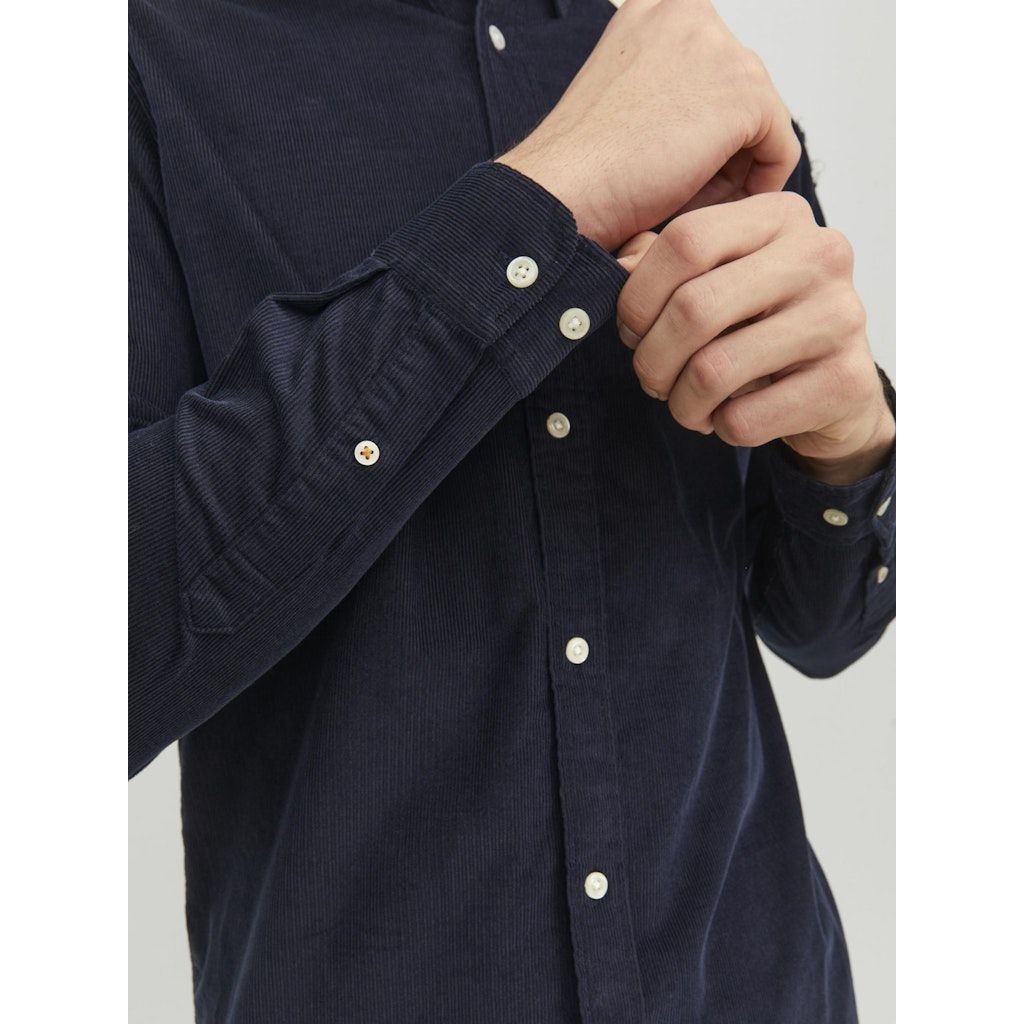 JACK & JONES Marškiniai ilgomis rankovėmis vyrams, Mėlyna, Classic cord shirt 5