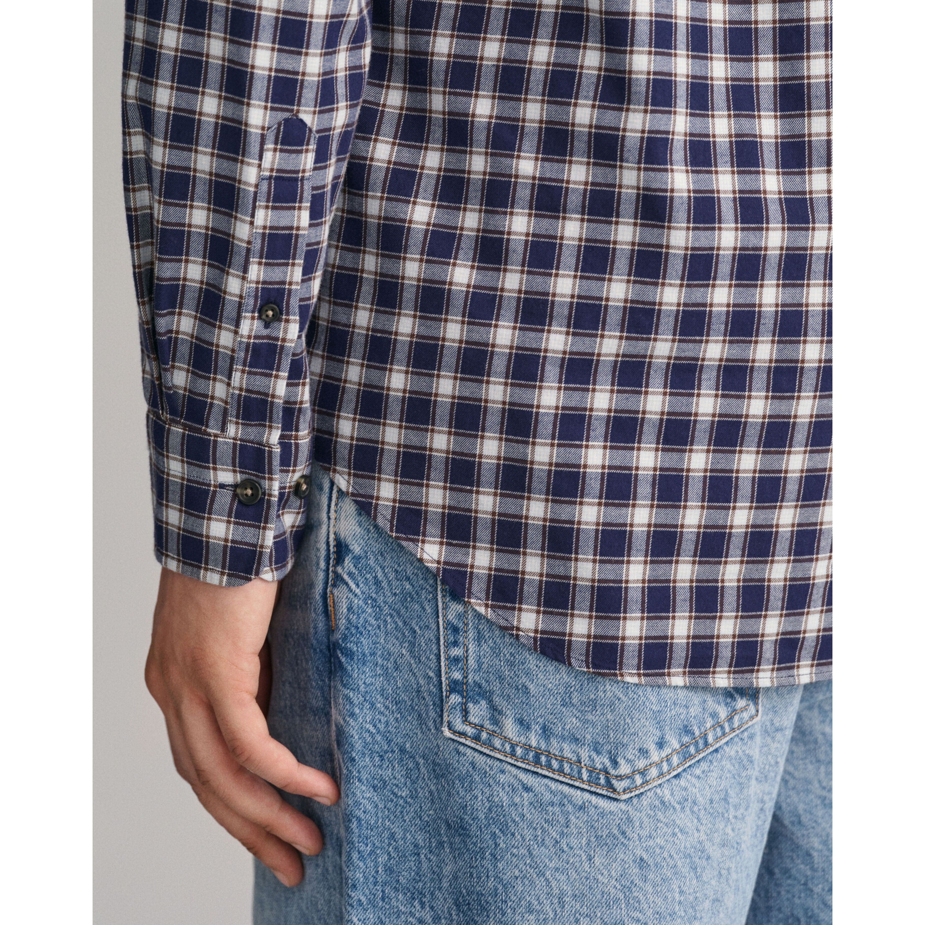 GANT Marškiniai vyrams, Mėlyna, REG MICRO TARTAN FLANNEL SHIRT 4