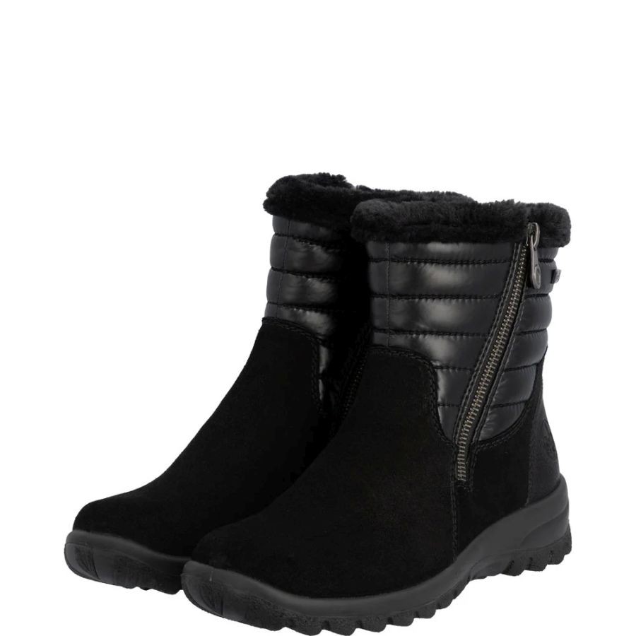 RIEKER Aulinukai moterims, Juoda, Booties 4