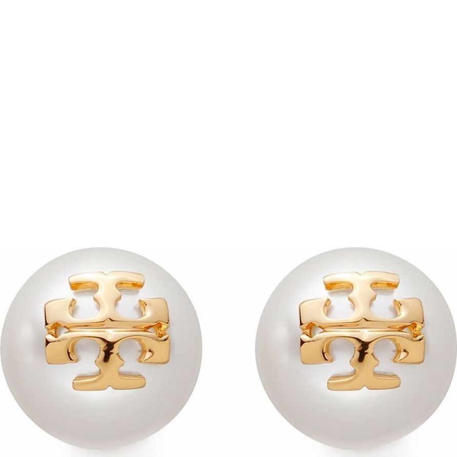 TORY BURCH Auskarai moterims, Auksinė, KIRA PEARL STUD EARRING 1