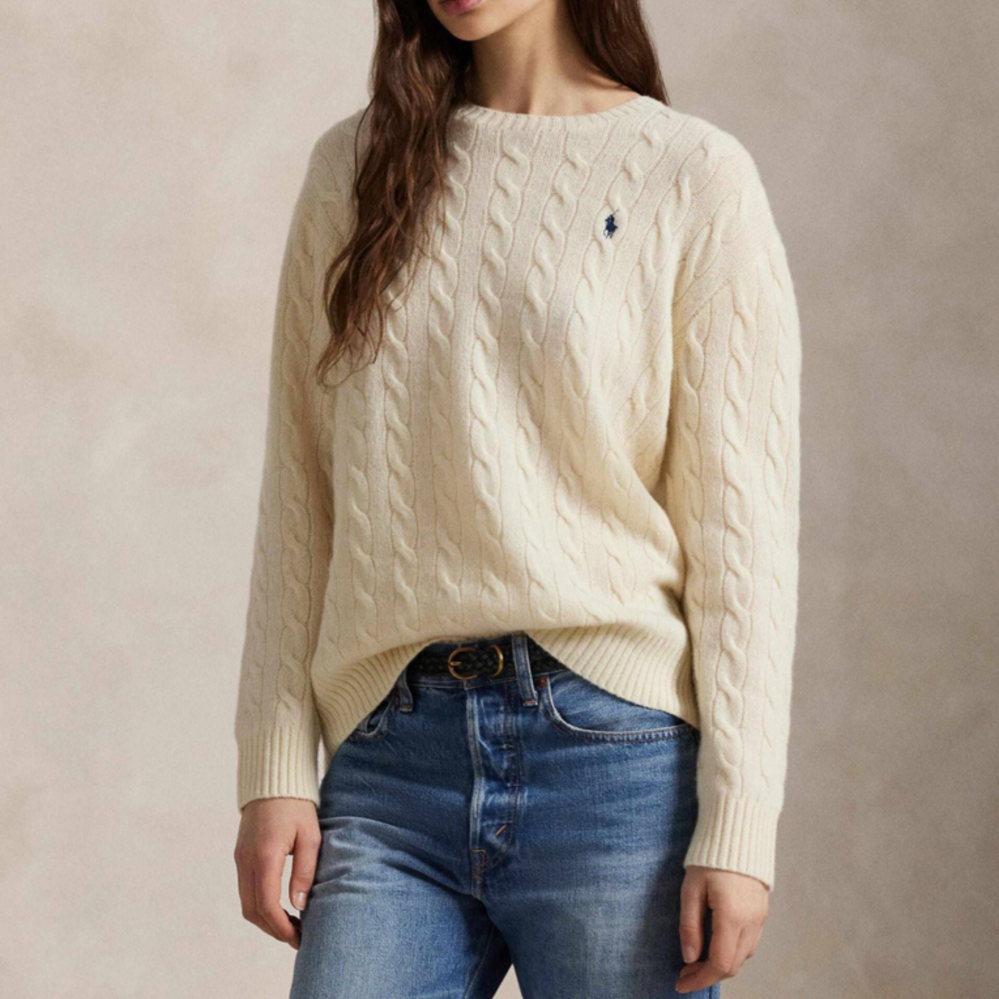 POLO RALPH LAUREN Megztinis moterims, Smėlio, Pullover 1