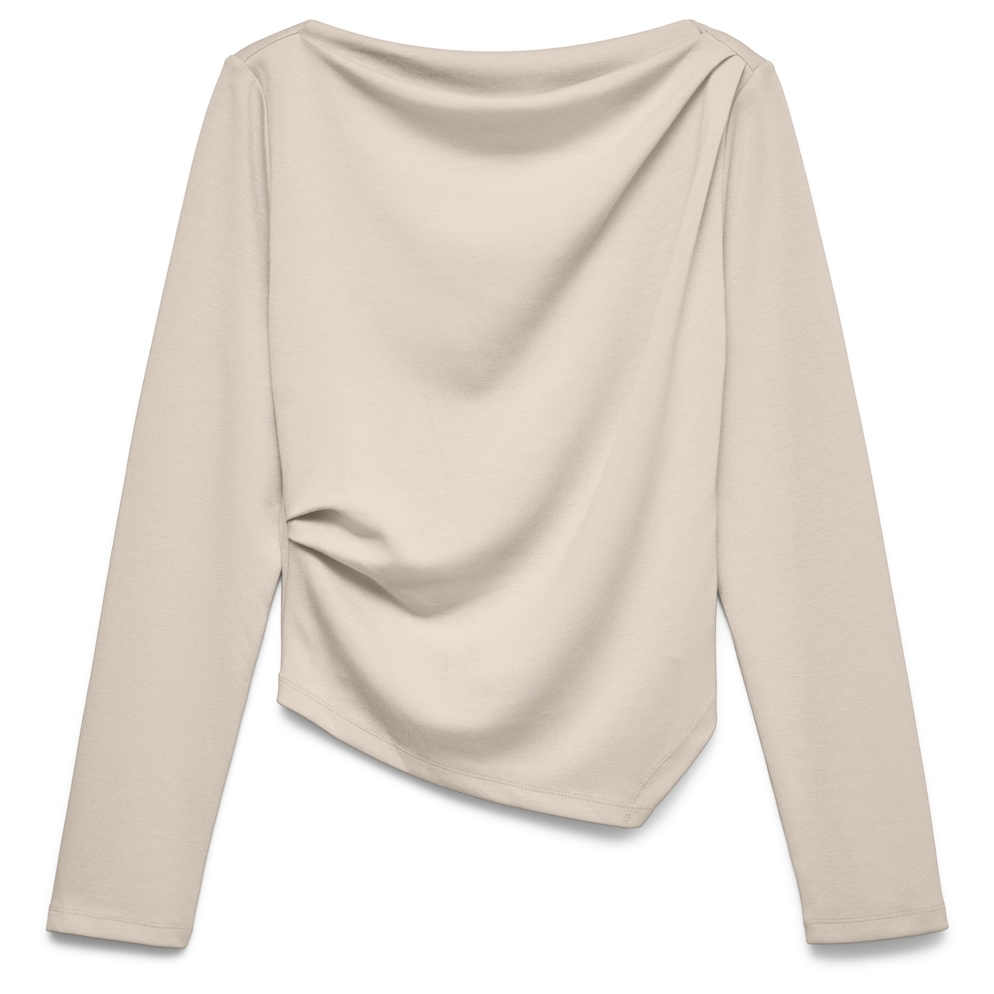 VERO MODA Marškinėliai ilgom. rankovėmis moterims, Smėlio, Mille