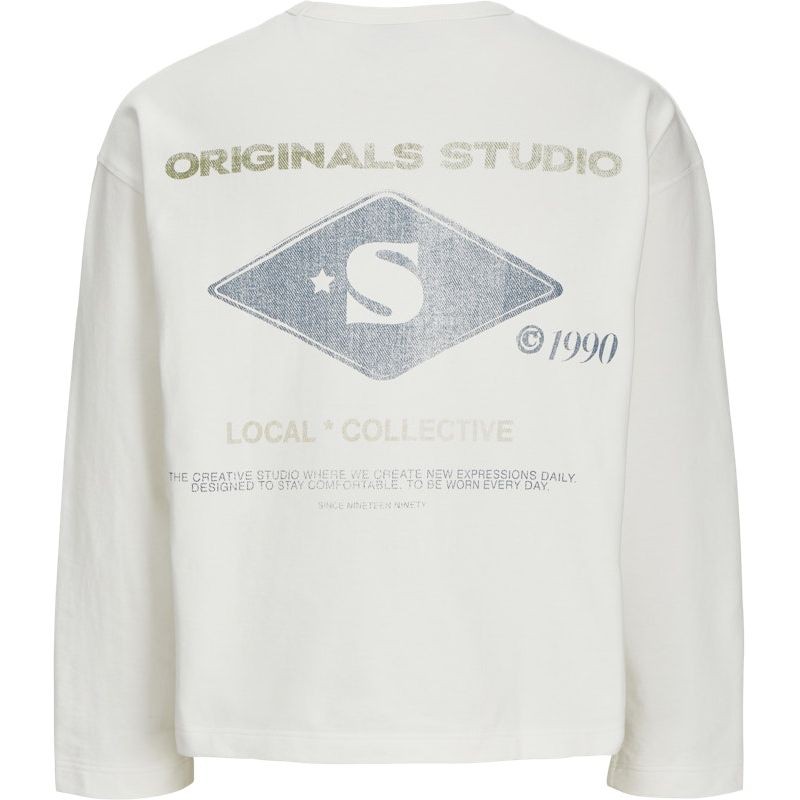 JACK & JONES Megztinis vyrams, Balta, Retiro back sweat 2