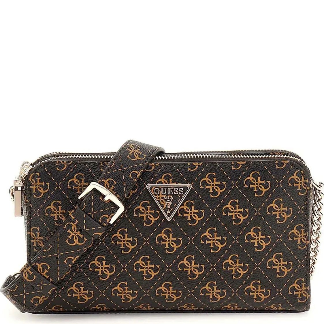 GUESS Rankinė per petį moterims, Ruda, Eco erica crossbody 1