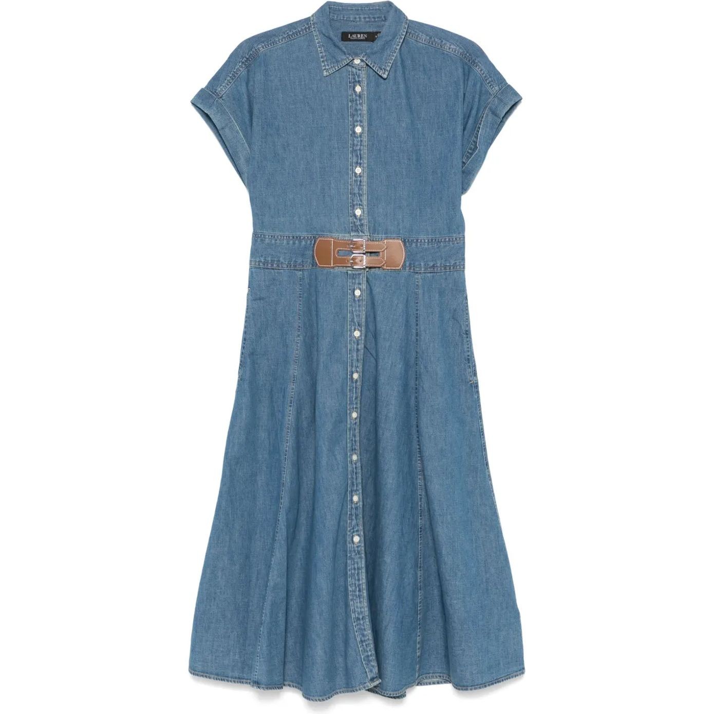 LAUREN RALPH LAUREN Midi suknelė moterims, Mėlyna, Erlaina-short sleeve-day dress 1