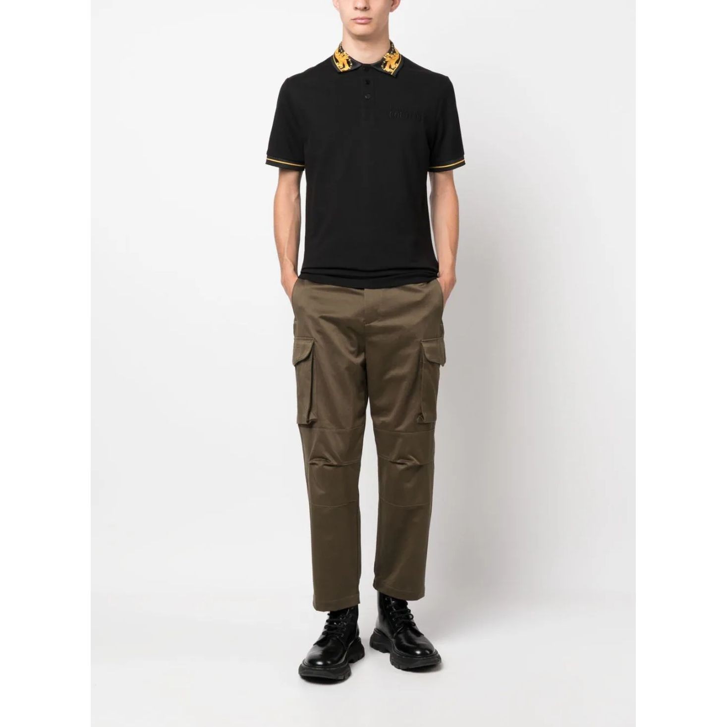 VERSACE JEANS CUTURE Polo marškiniai trumpos rank. vyrams, Juoda, Polo t-shirt 2