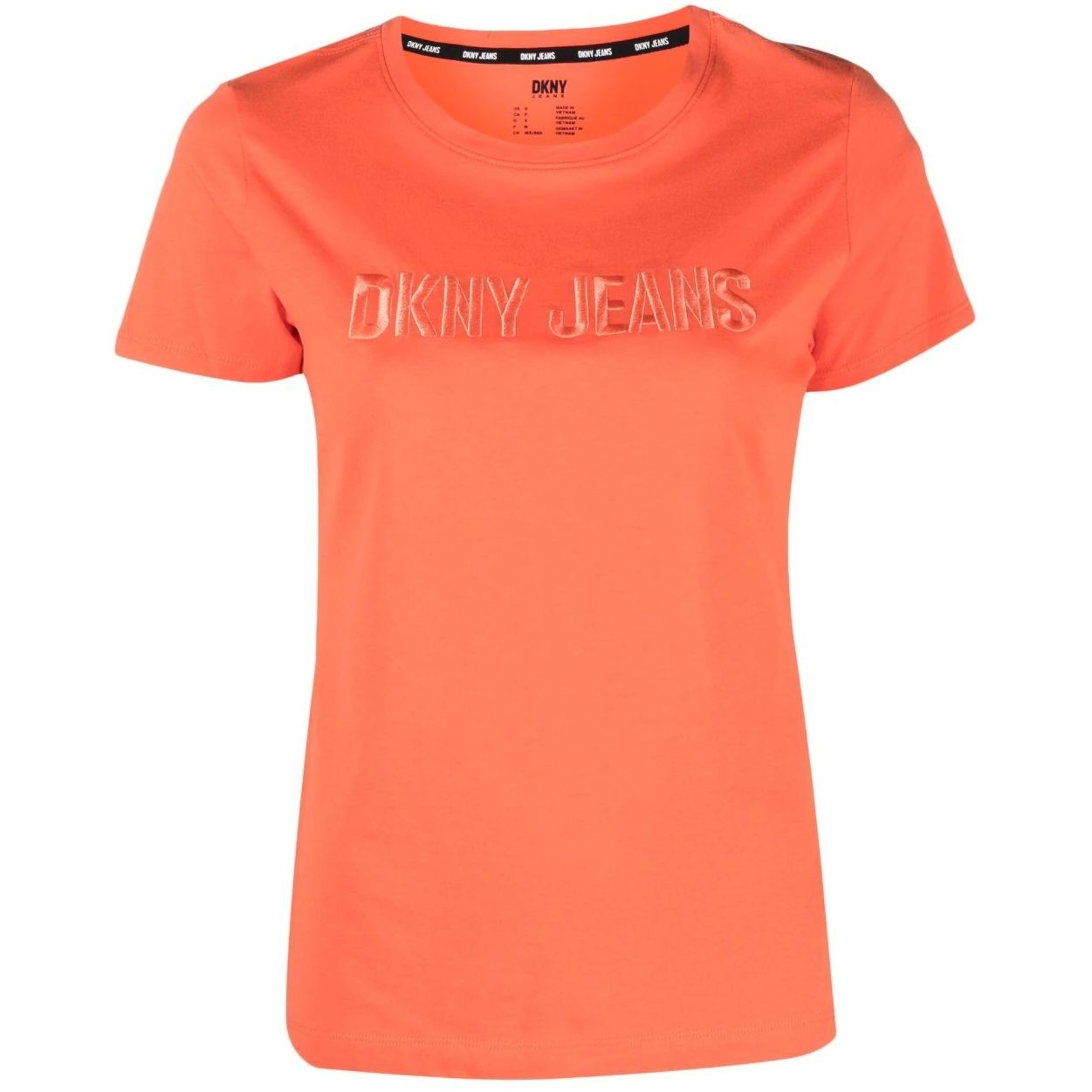 DKNY Marškinėliai trump. rankovėmis moterims, Oranžinė, Dtm emb logo tee 1