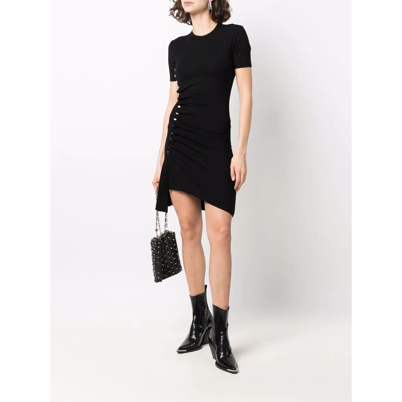 PACO RABANNE Midi suknelė moterims, Juoda, Short sleeve midi dress 2
