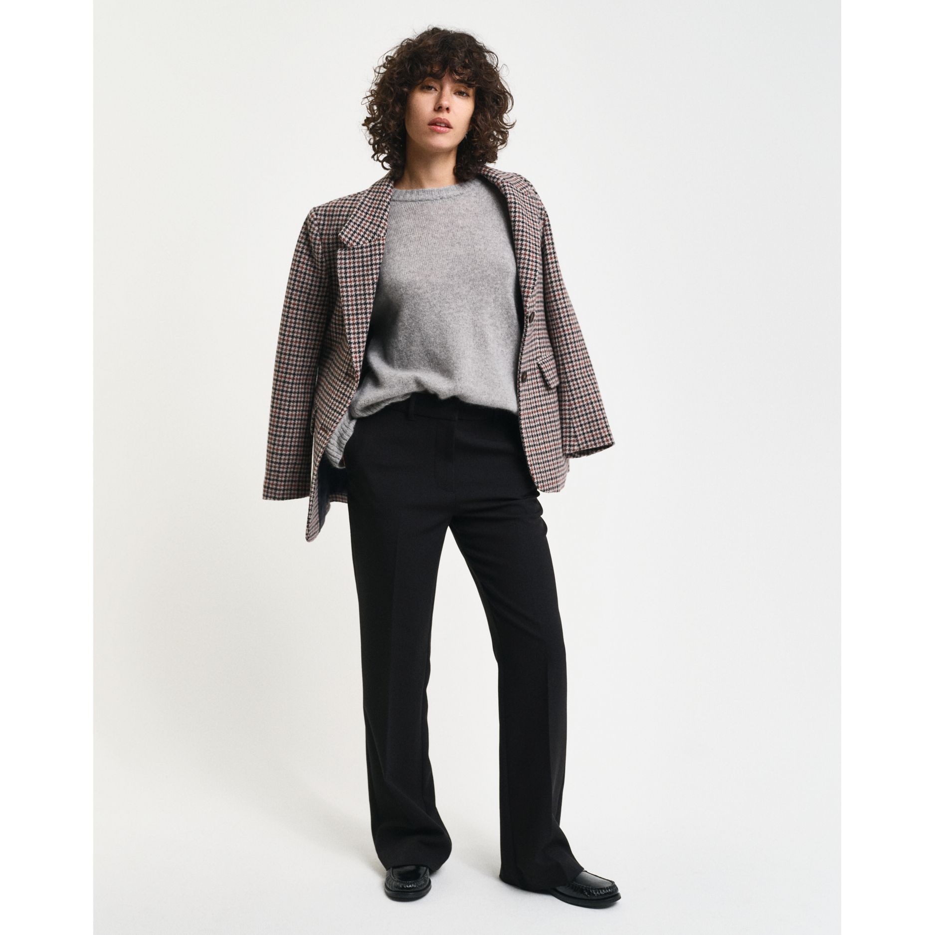 GANT Kelnės moterims, Juoda, slim flare slack 5