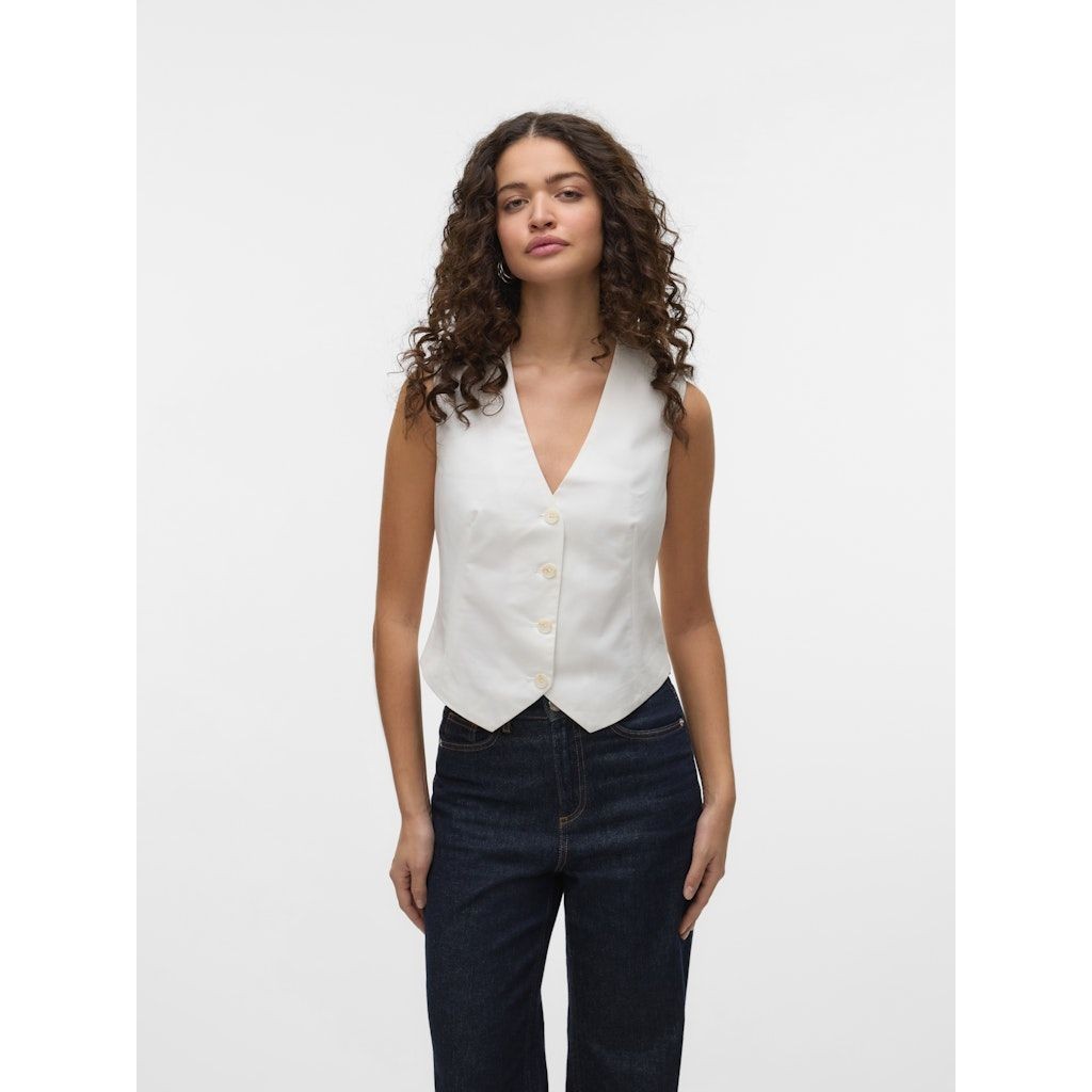 VERO MODA Liemenė moterims, Balta, Nila tailored waistcoat 2